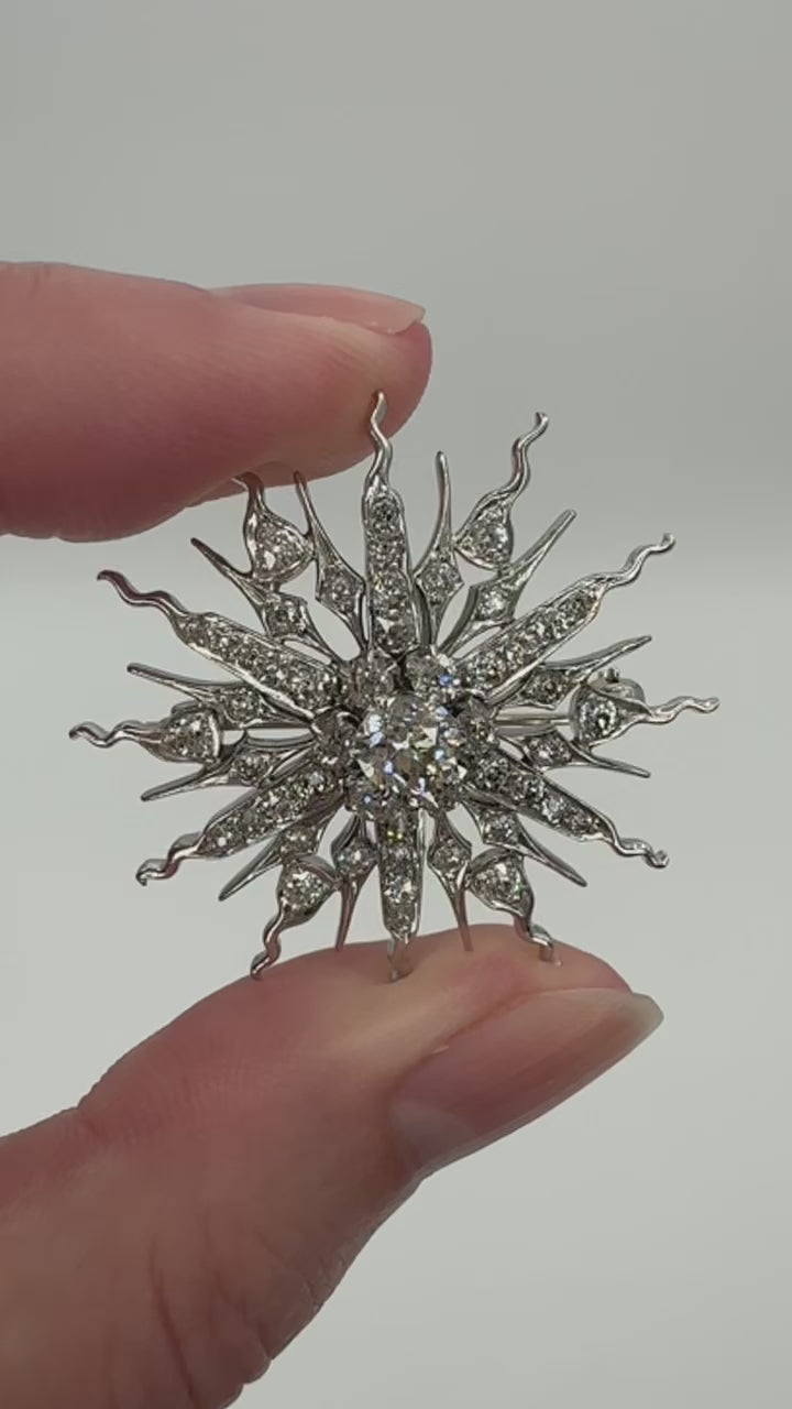18k Diamond Star Pendant/ Brooch