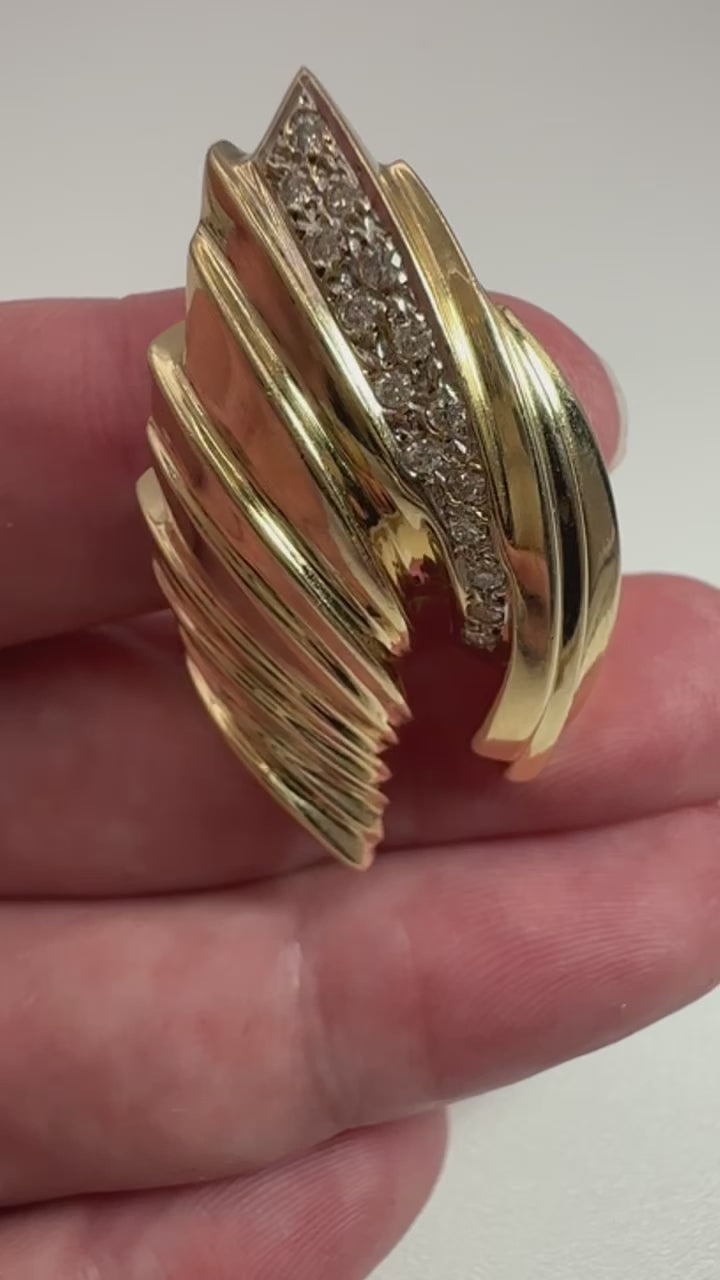 14k Diamond Edgy Shard Ring