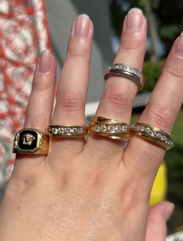 14k Chunky Diamond Band Ring