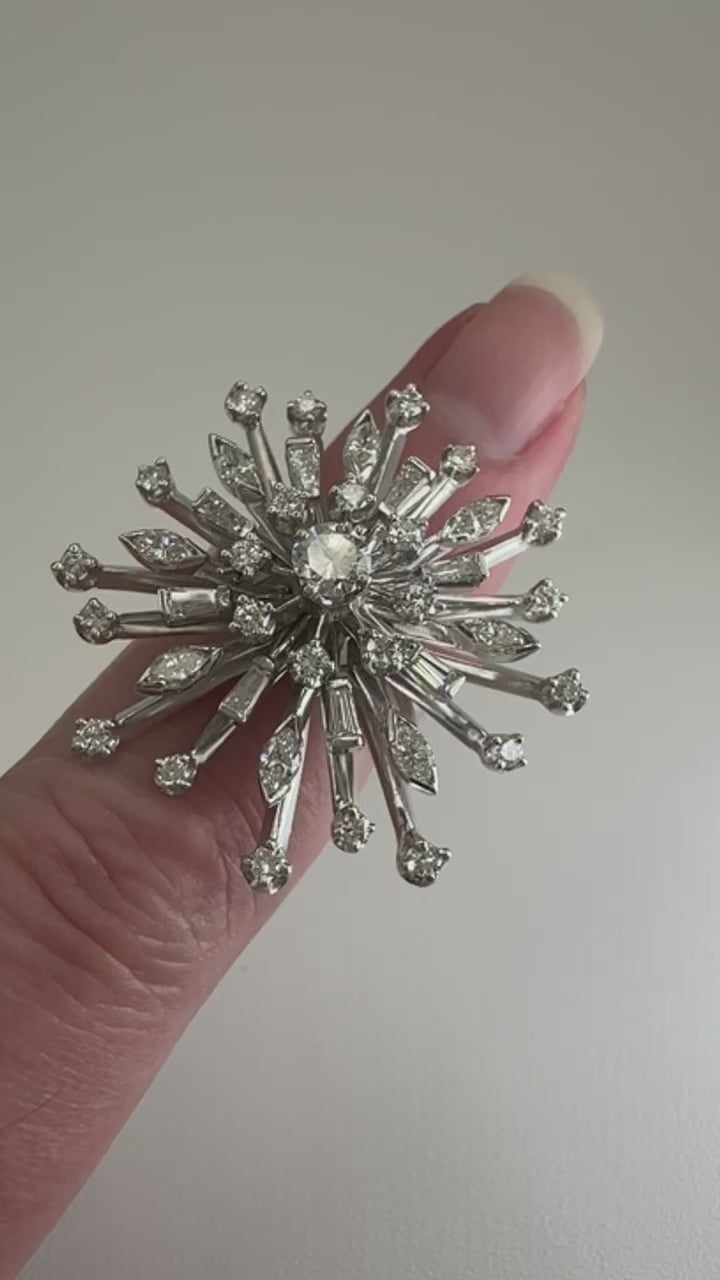 14k Diamond Starburst Ring