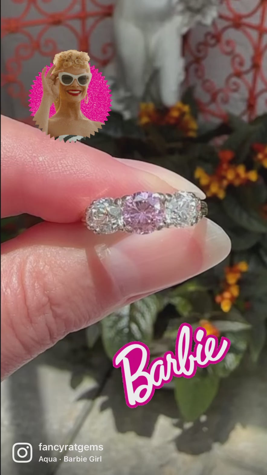 14k Diamond Pink Zircon Ring