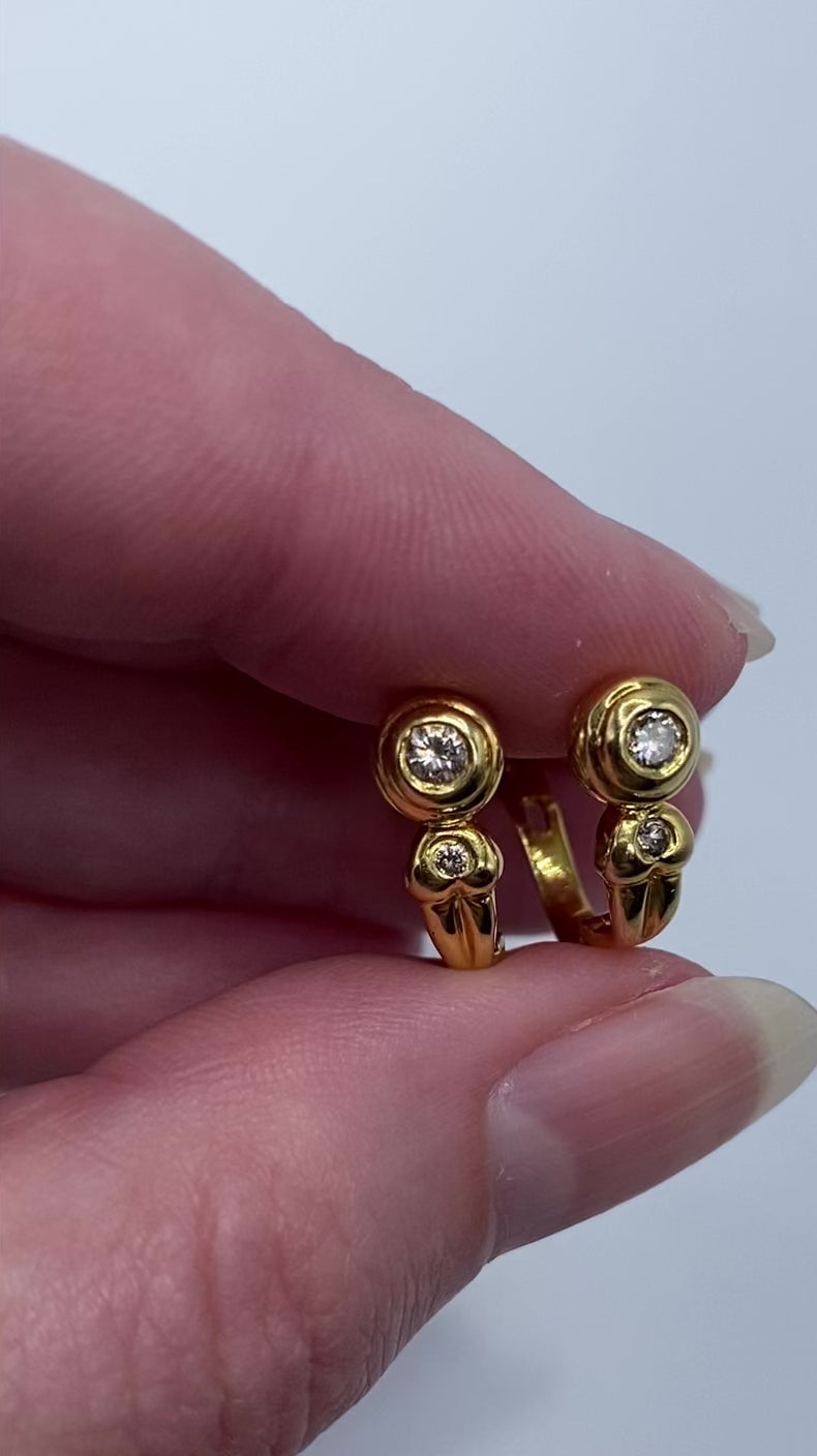 14k Diamond Leverback Earrings