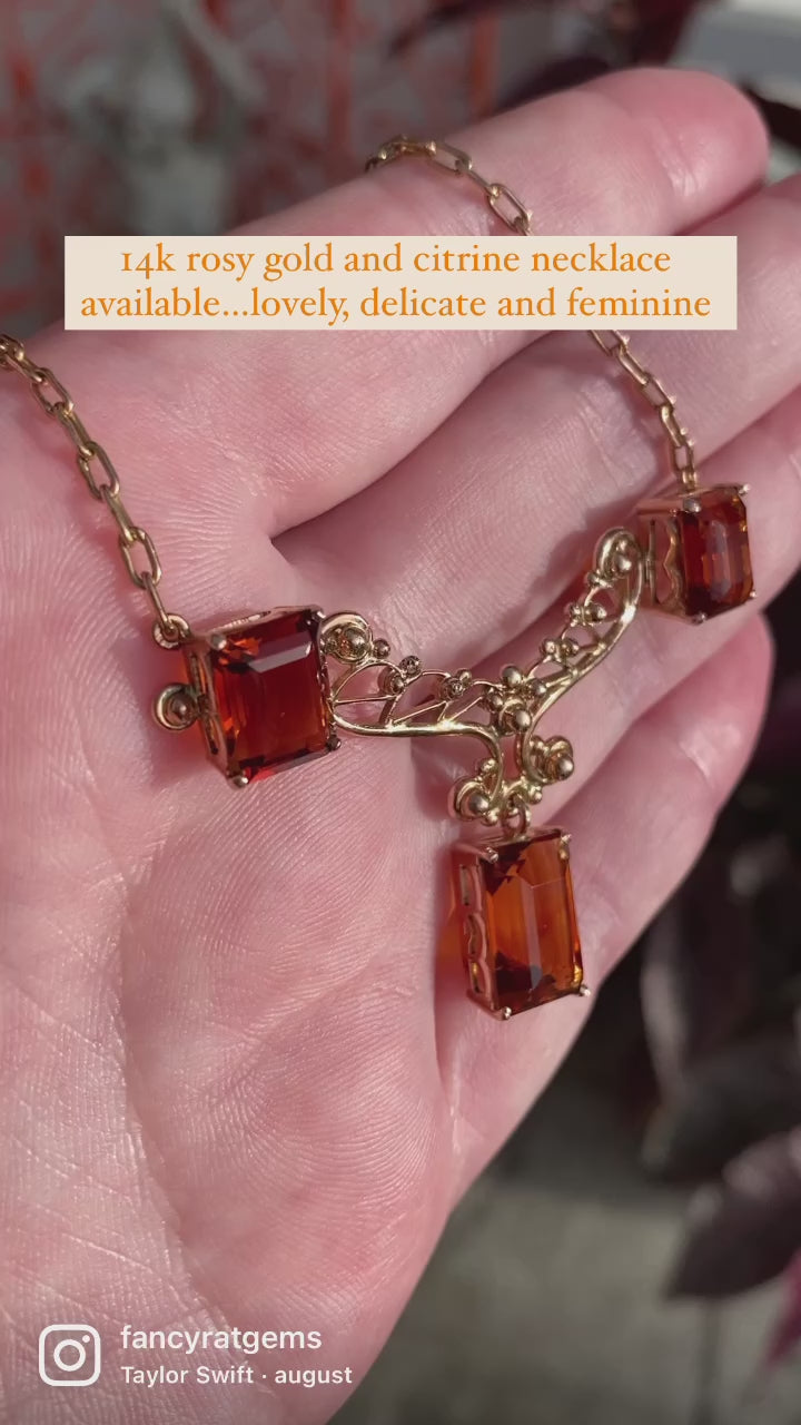 14k Rosy Gold Citrine Necklace