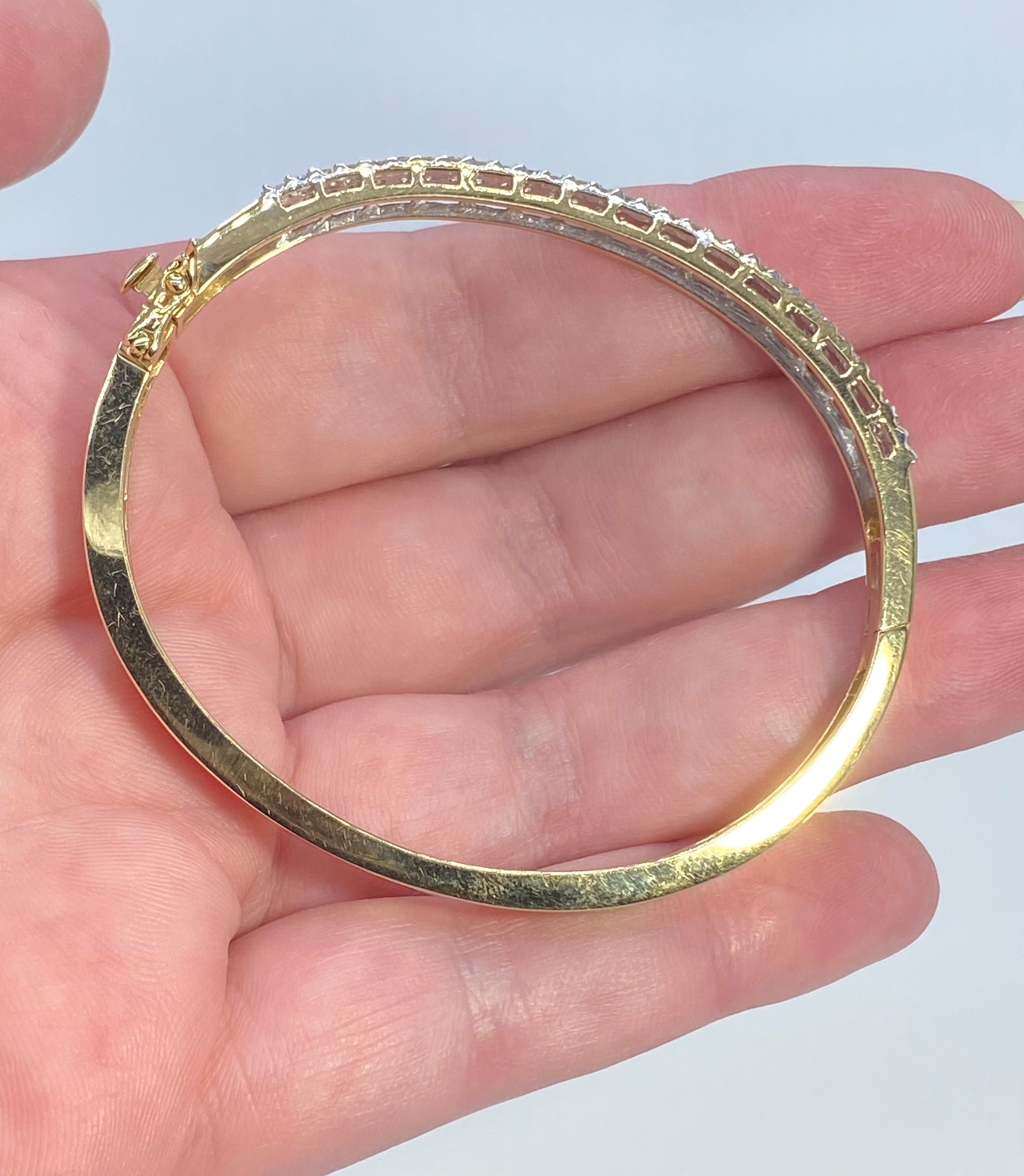14k Yellow Gold Diamond Bangle Bracelet