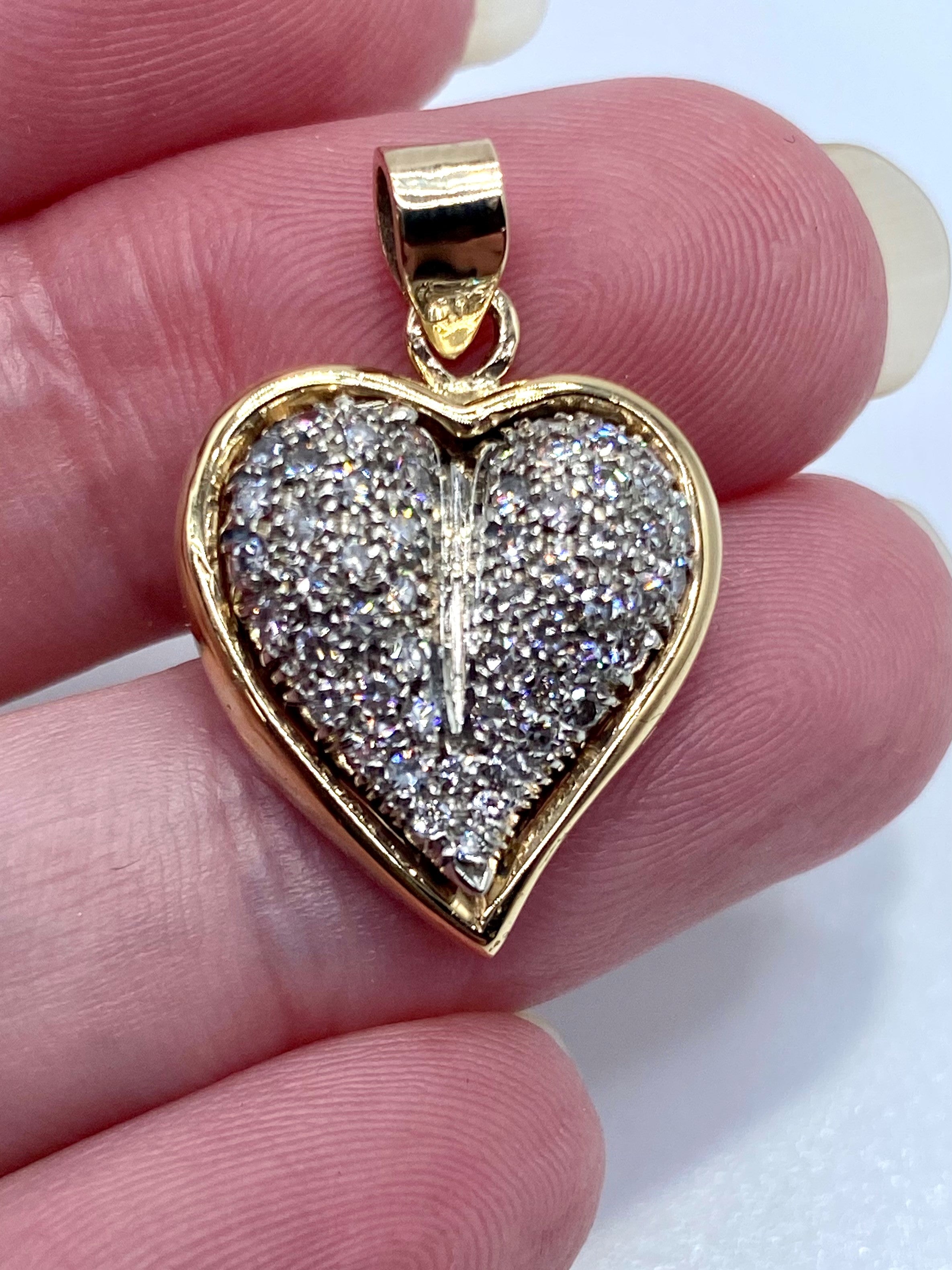 14k Diamond Heart Pendant