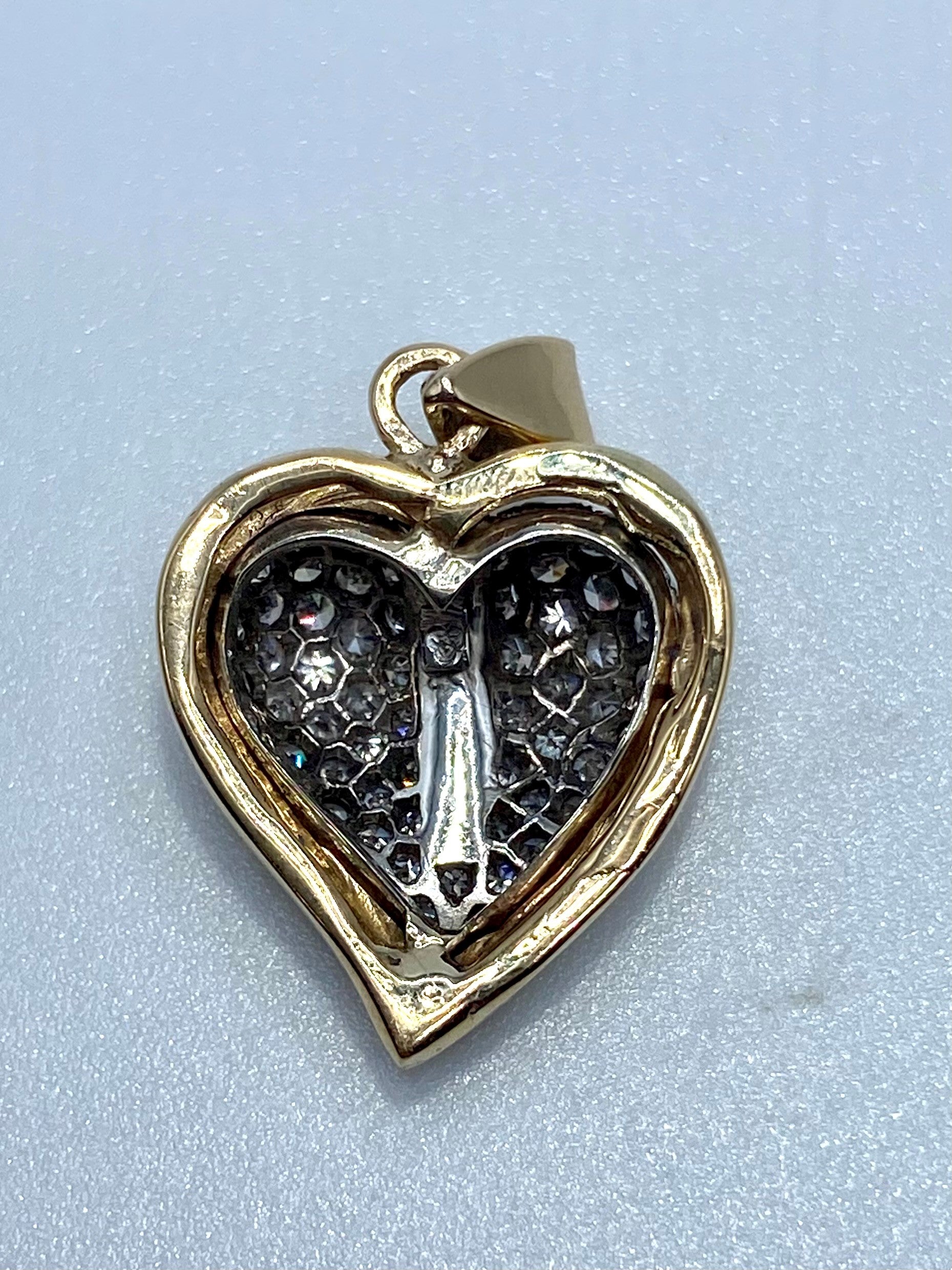 14k Diamond Heart Pendant