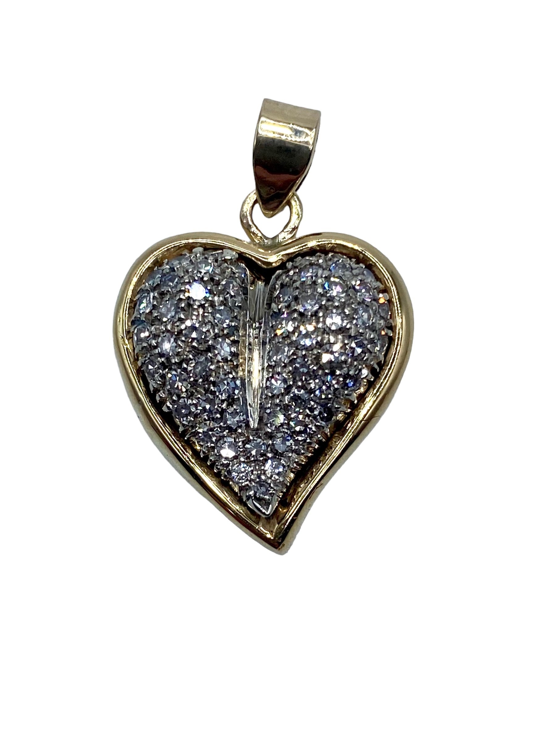 14k Diamond Heart Pendant
