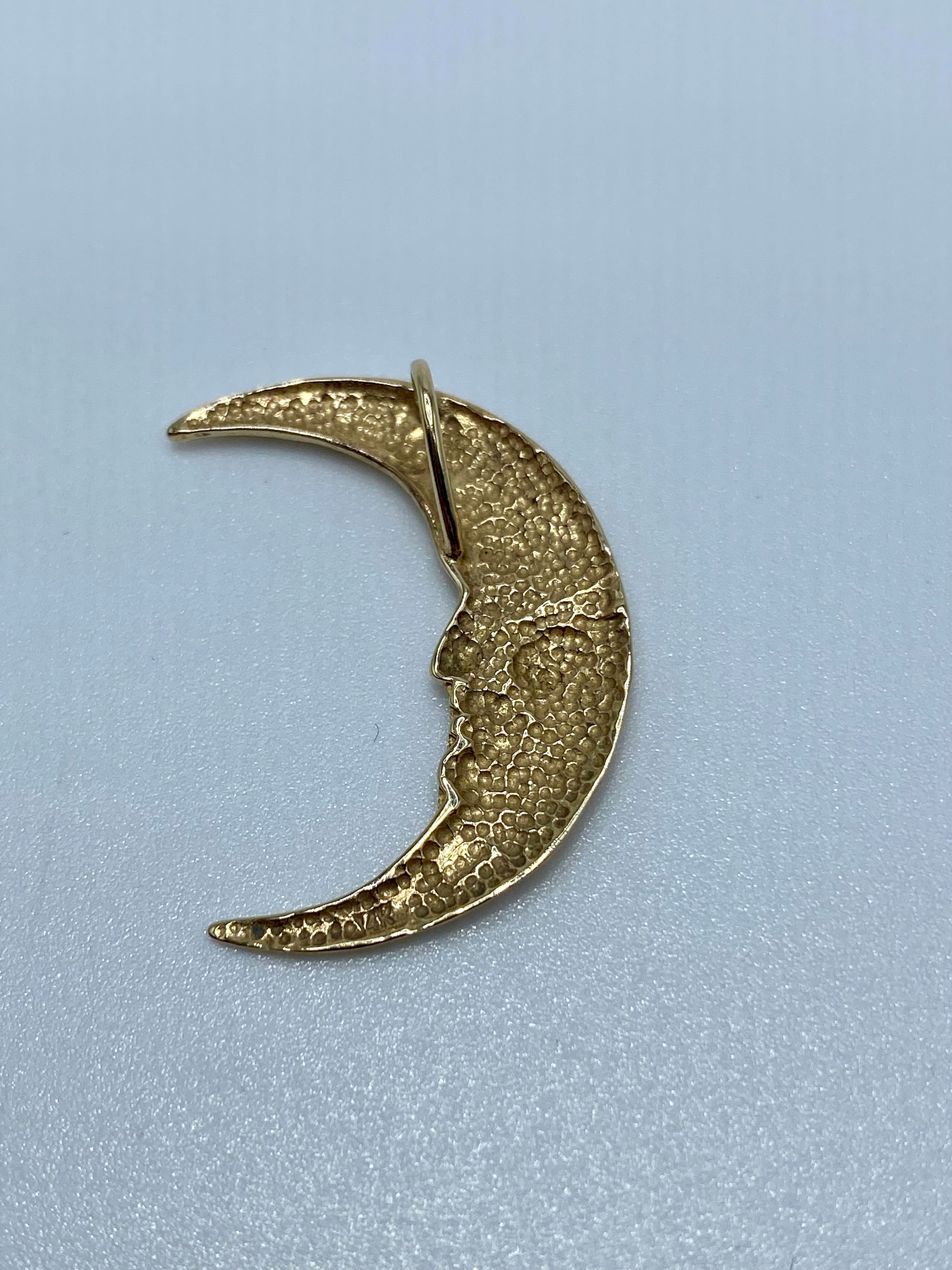 14k Man in the Moon Pendant