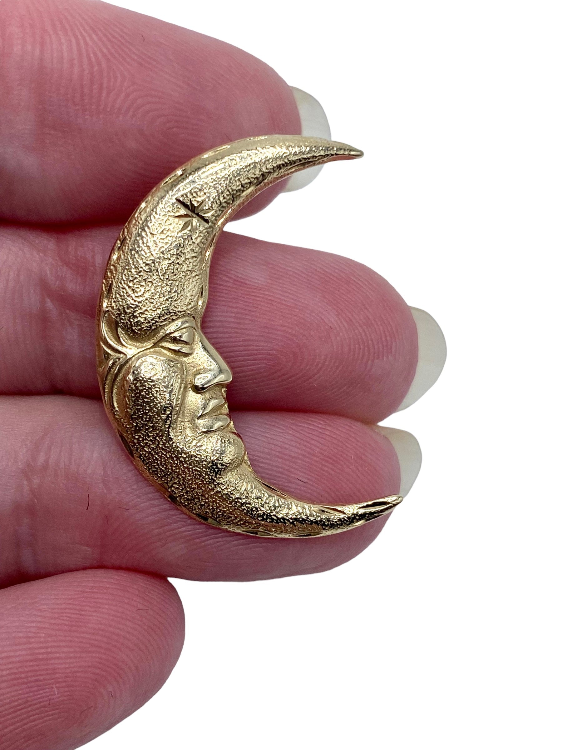 14k Man in the Moon Pendant