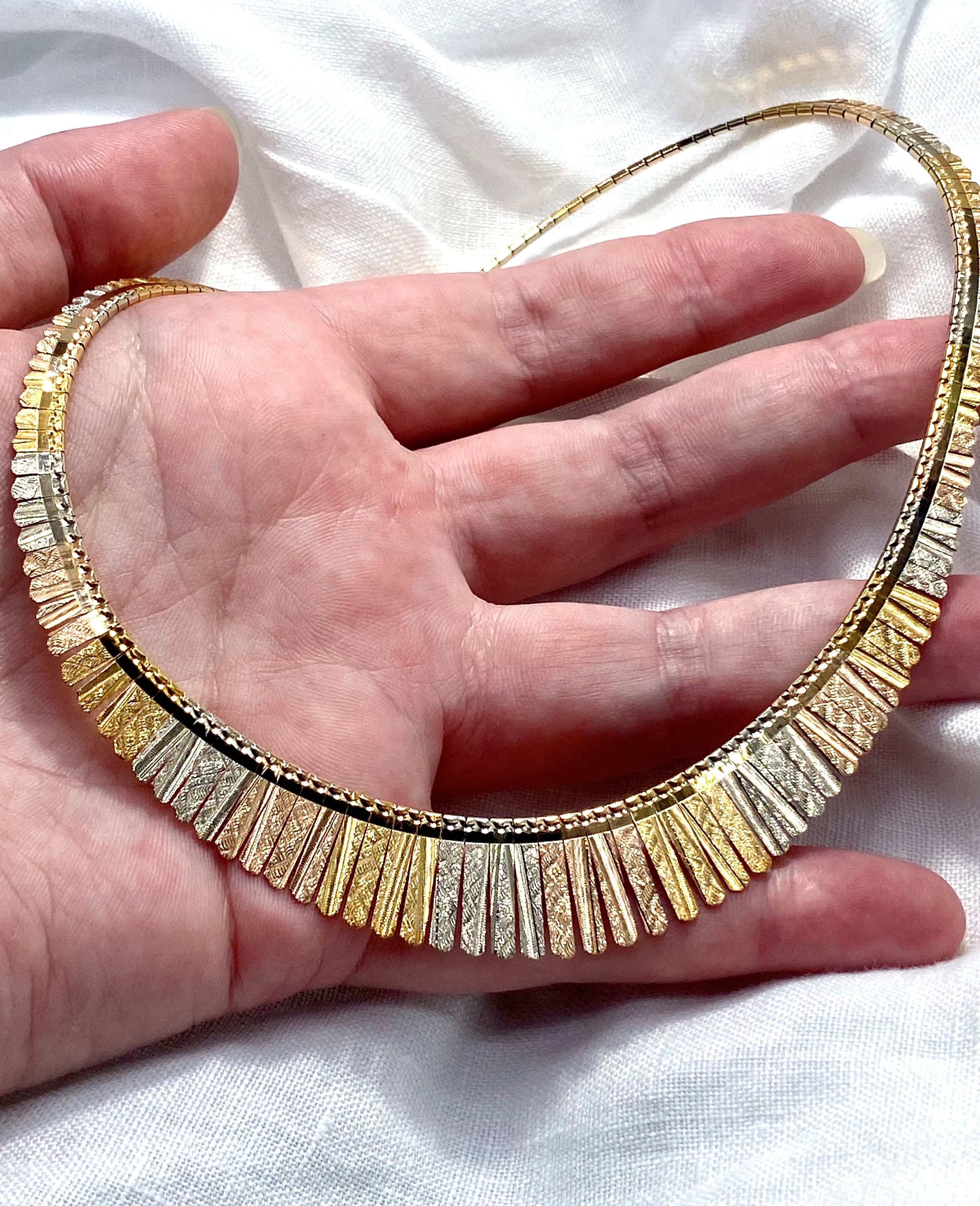 18k Tri tone Gold Cleopatra Necklace The Fancy Rat