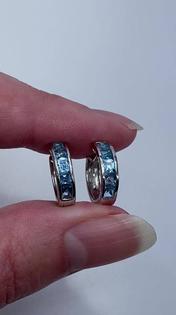 14k Topaz Huggie Earrings