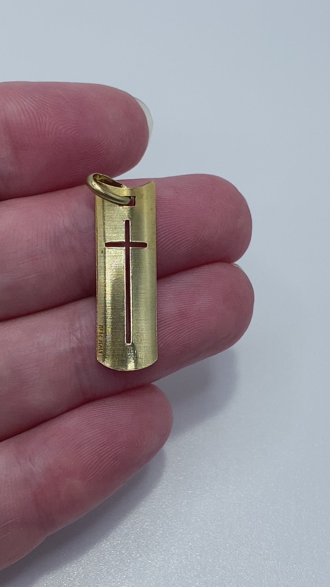 14k Cross Shield Pendant