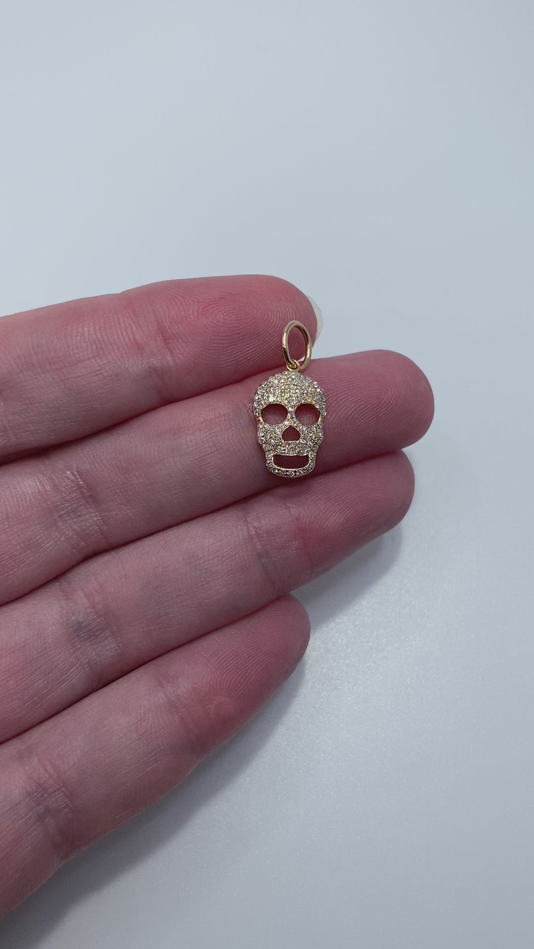 14k Diamond Skull Pendant