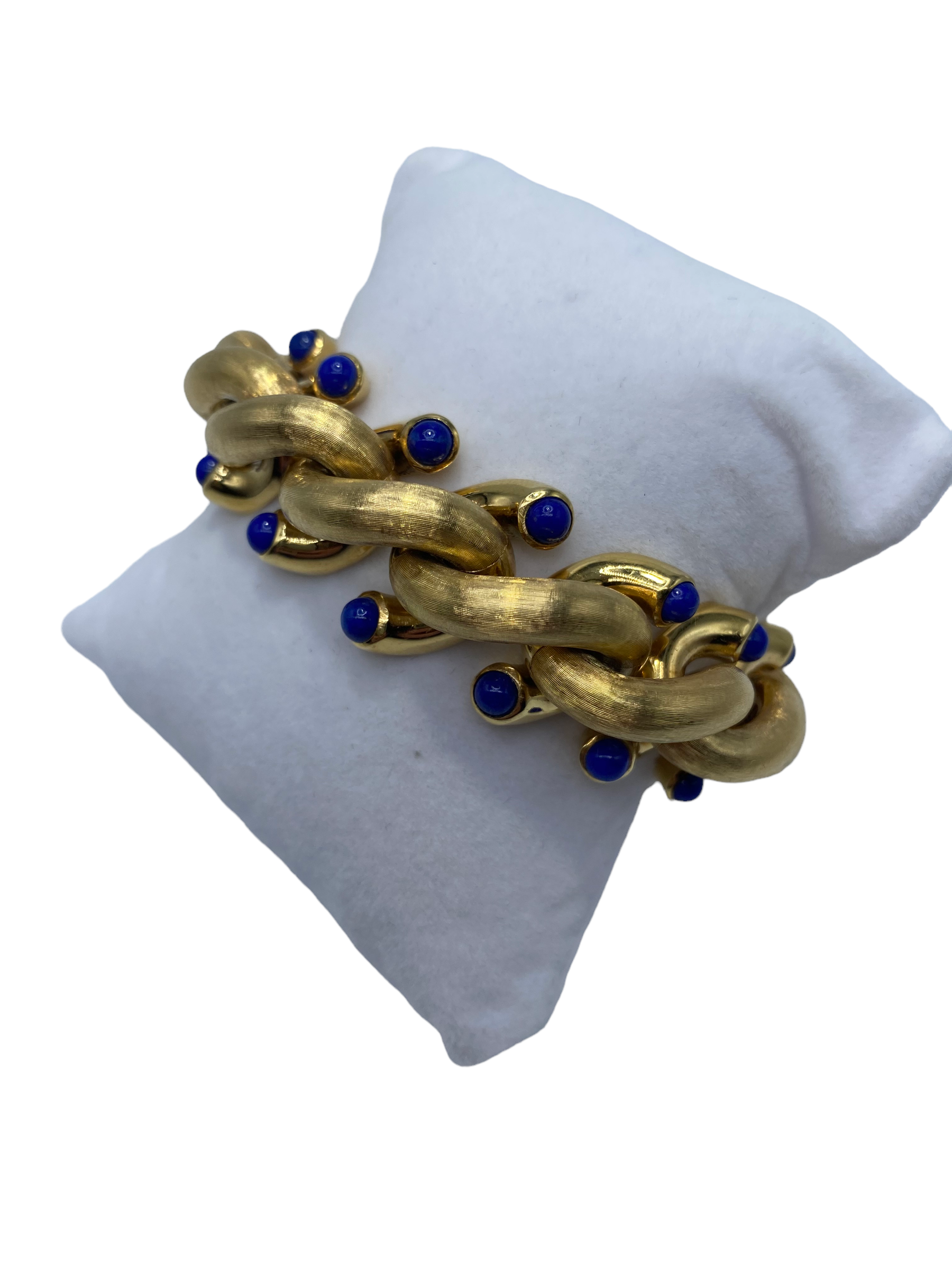 Carlo Weingrill 18k and Lapis Chunky Bracelet