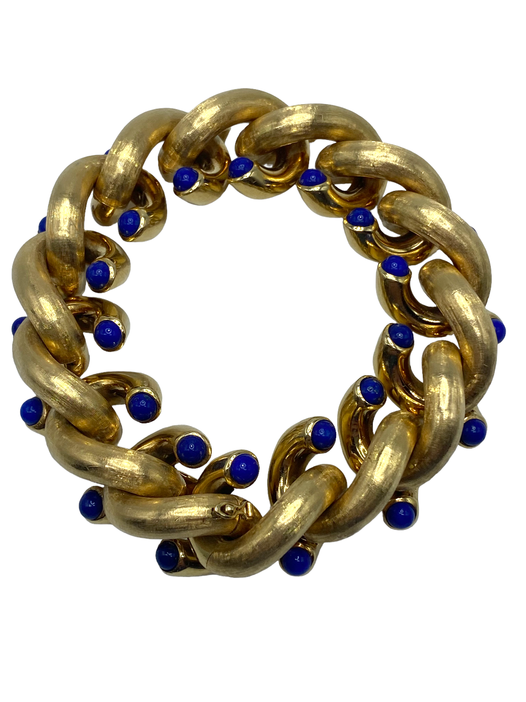 Carlo Weingrill 18k and Lapis Chunky Bracelet