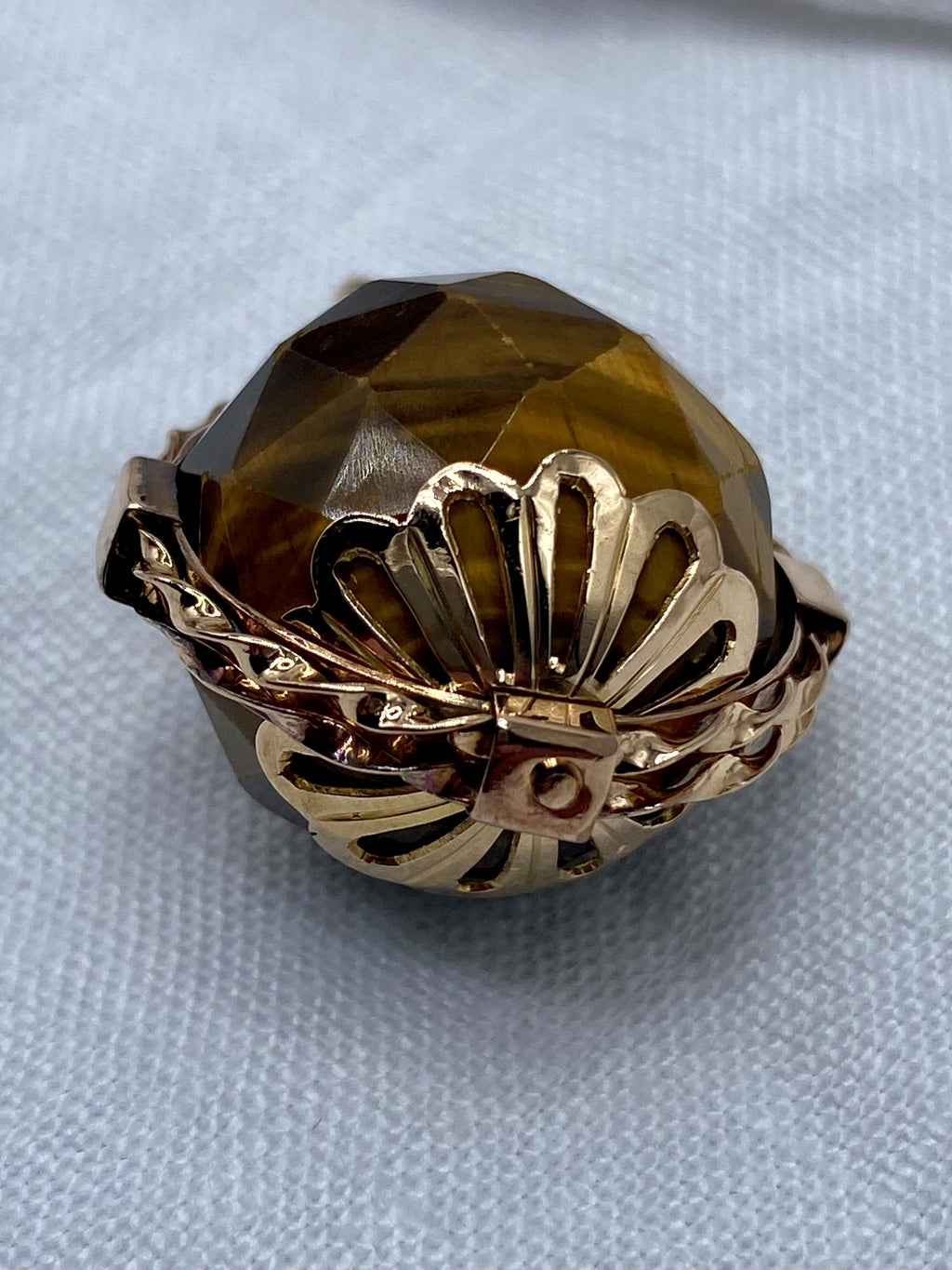 14k Rosy Gold Tigers Eye Pendant