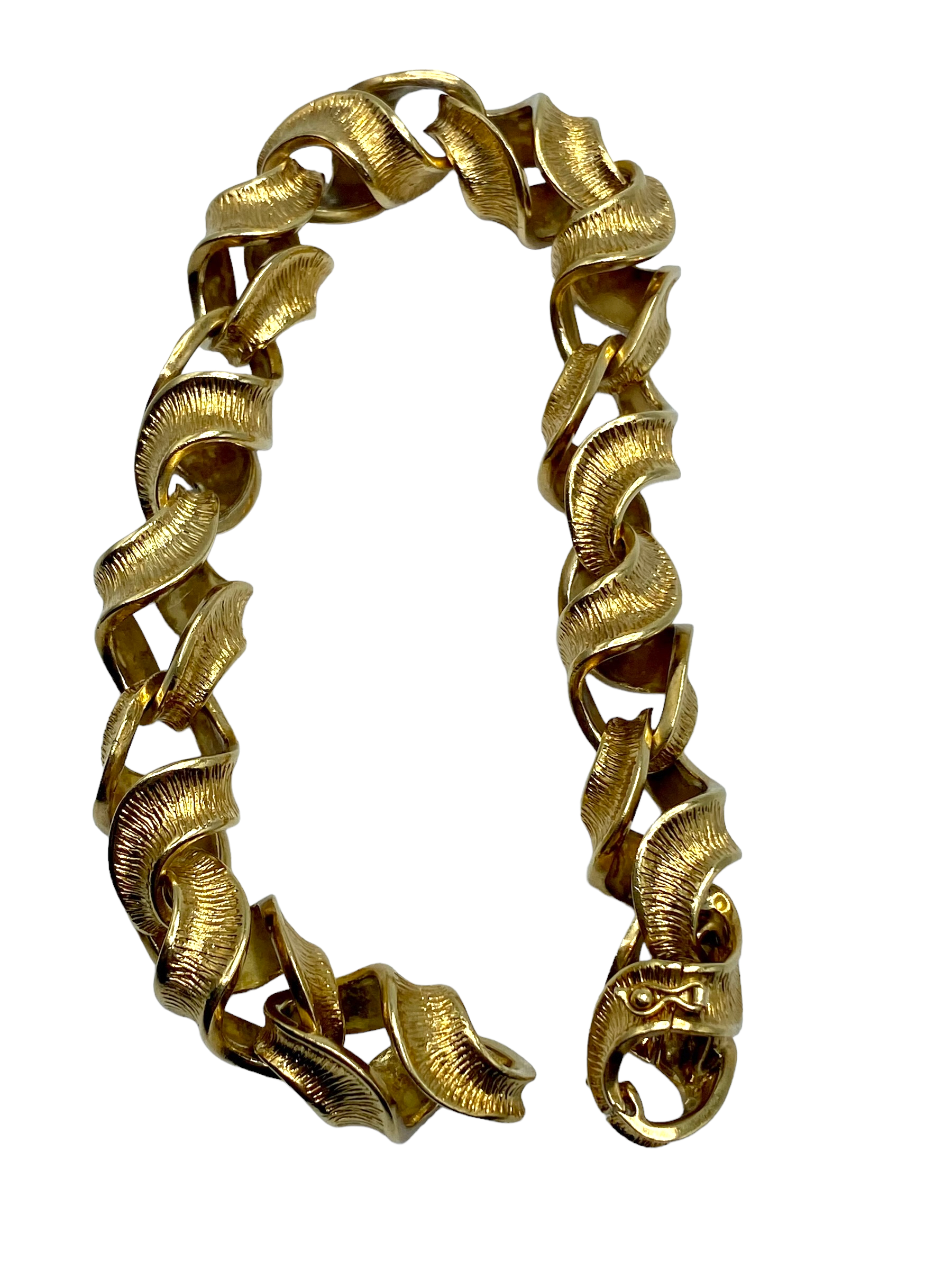 18k Yellow Gold Ribbon Tangle Chunky Bracelet