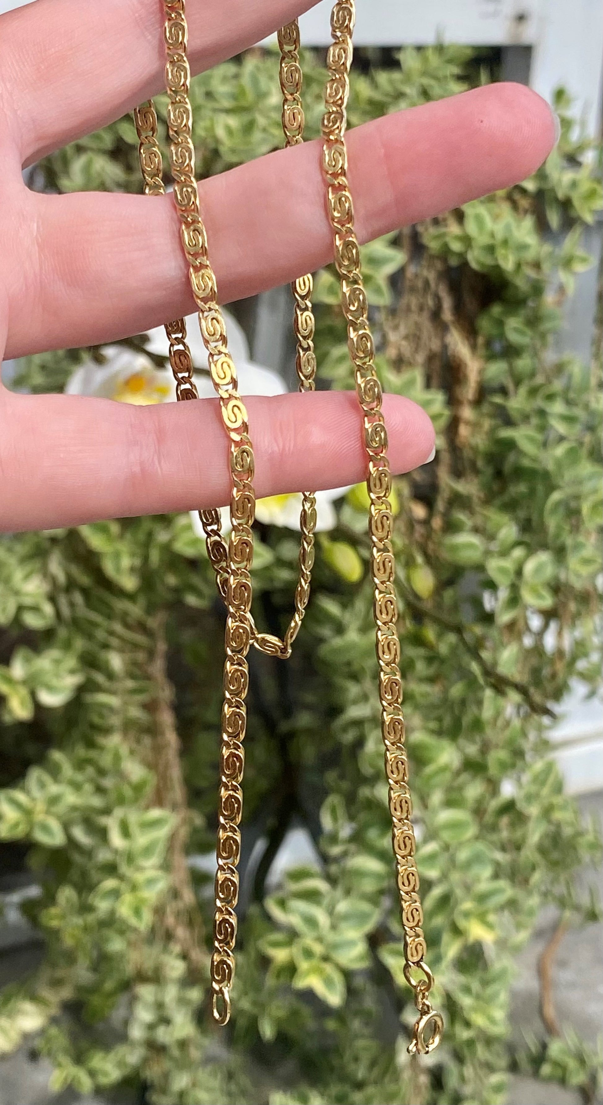 18k Yellow Gold Snail Link Necklace
