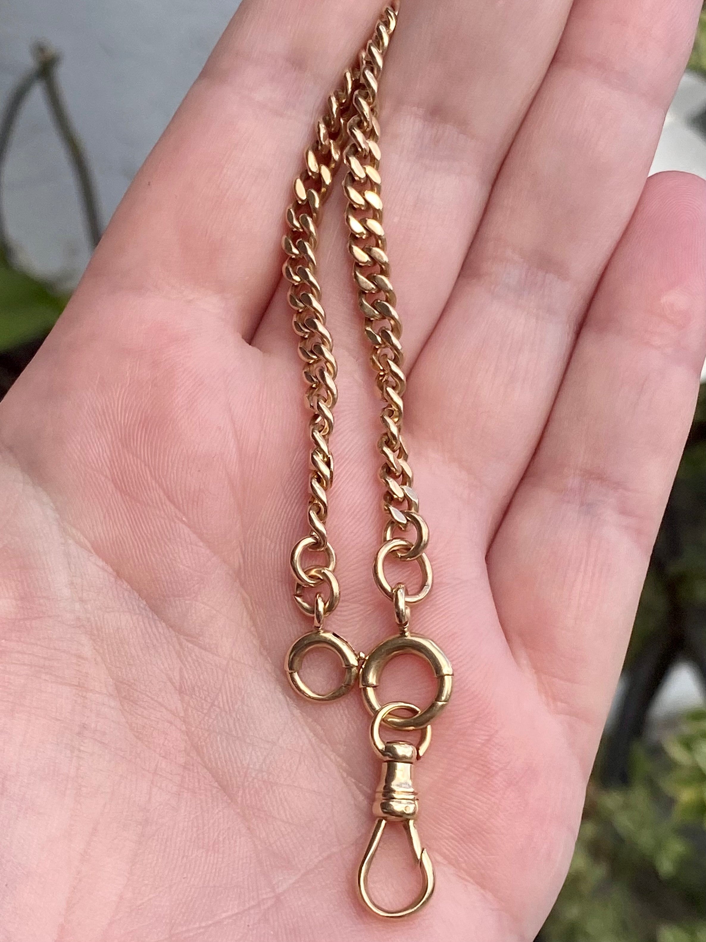 14k Rosy Gold Watch Chain
