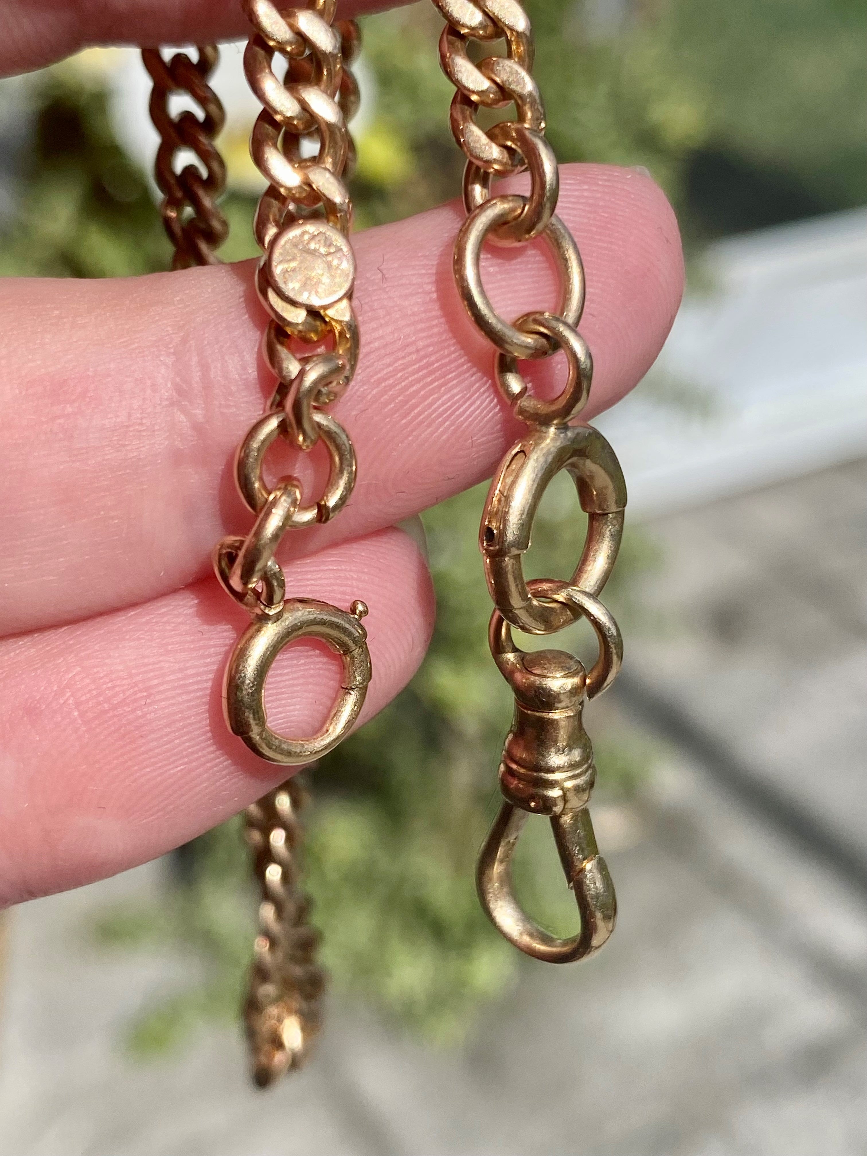 14k Rosy Gold Watch Chain