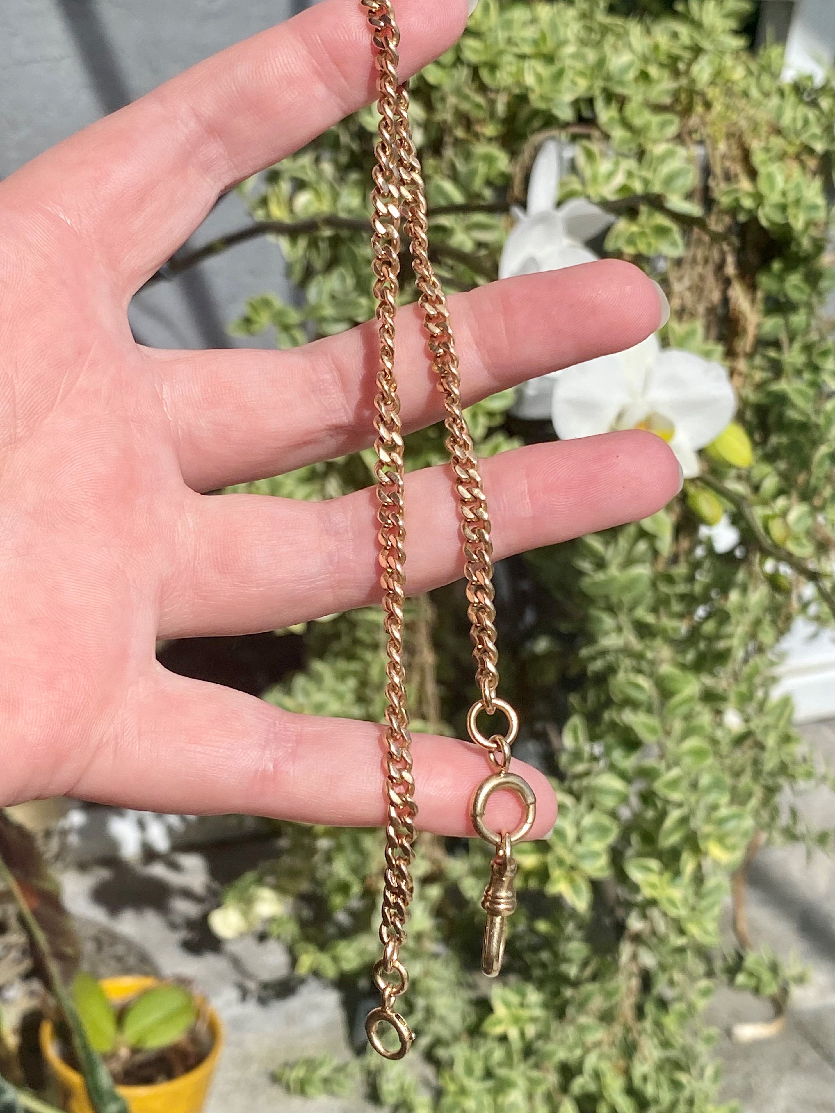 14k Rosy Gold Watch Chain