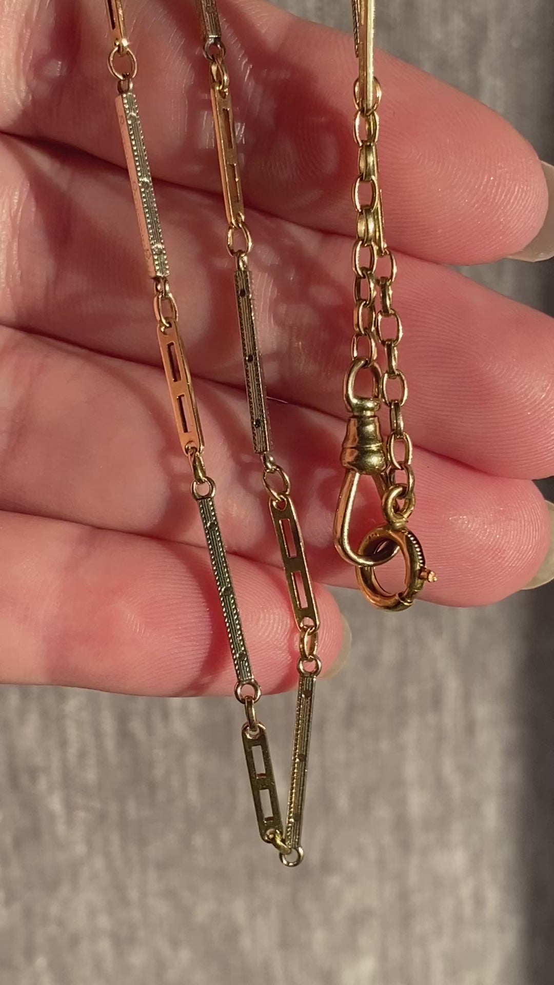 14k Art Deco Watch Chain