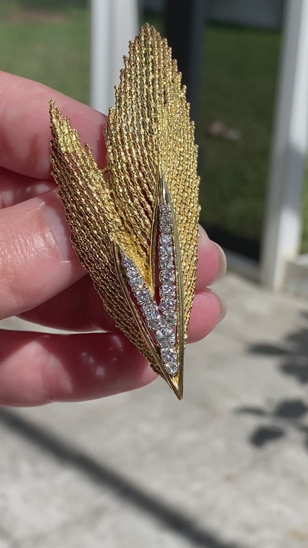 18k Platinum Diamond Hammerman Bros Brooch