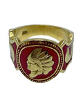 18k Red Enamel "Cigar Band" Ring