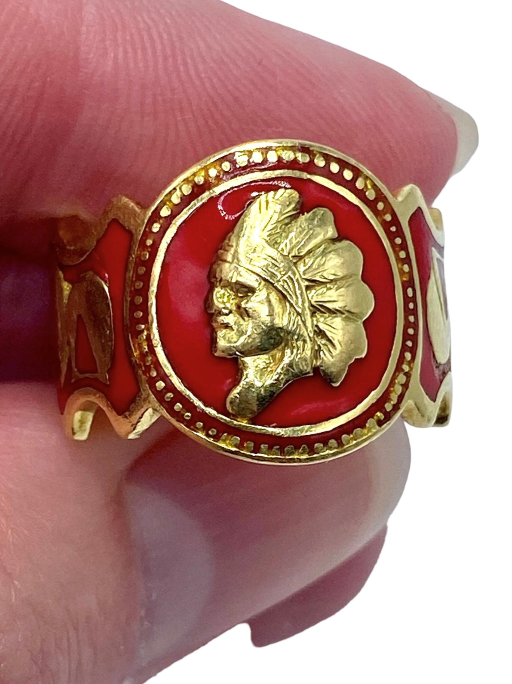 18k Red Enamel "Cigar Band" Ring