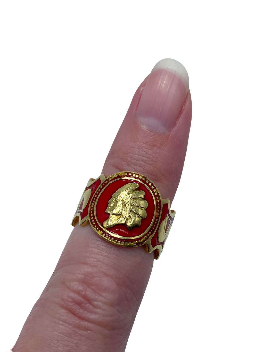 18k Red Enamel "Cigar Band" Ring