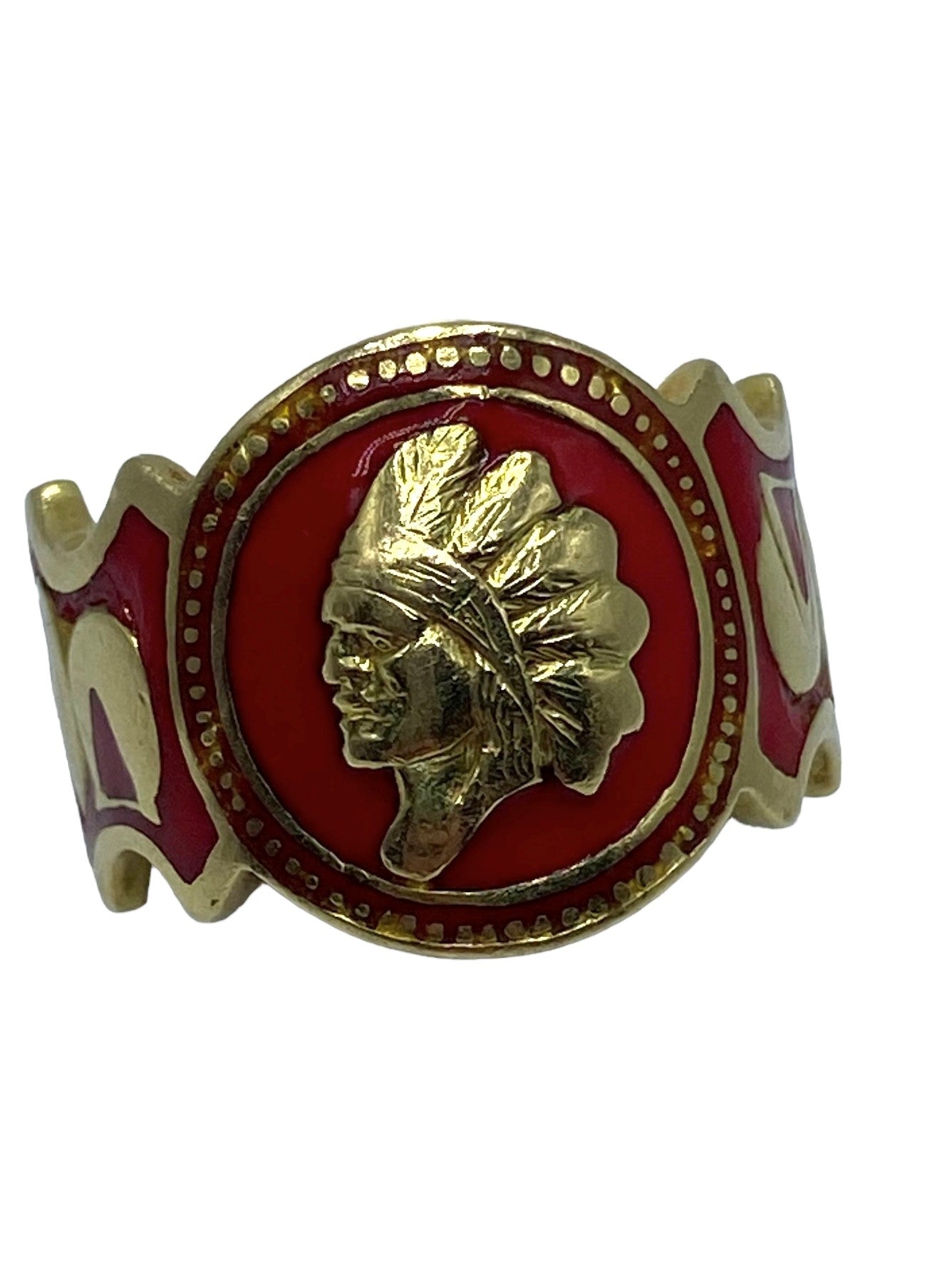 18k Red Enamel "Cigar Band" Ring