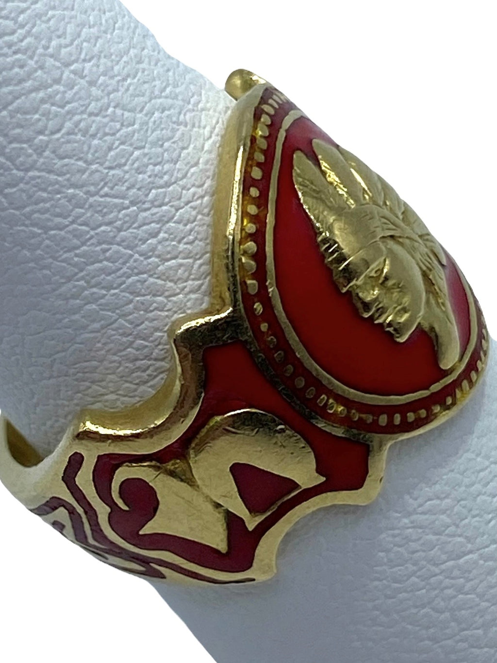 18k Red Enamel "Cigar Band" Ring