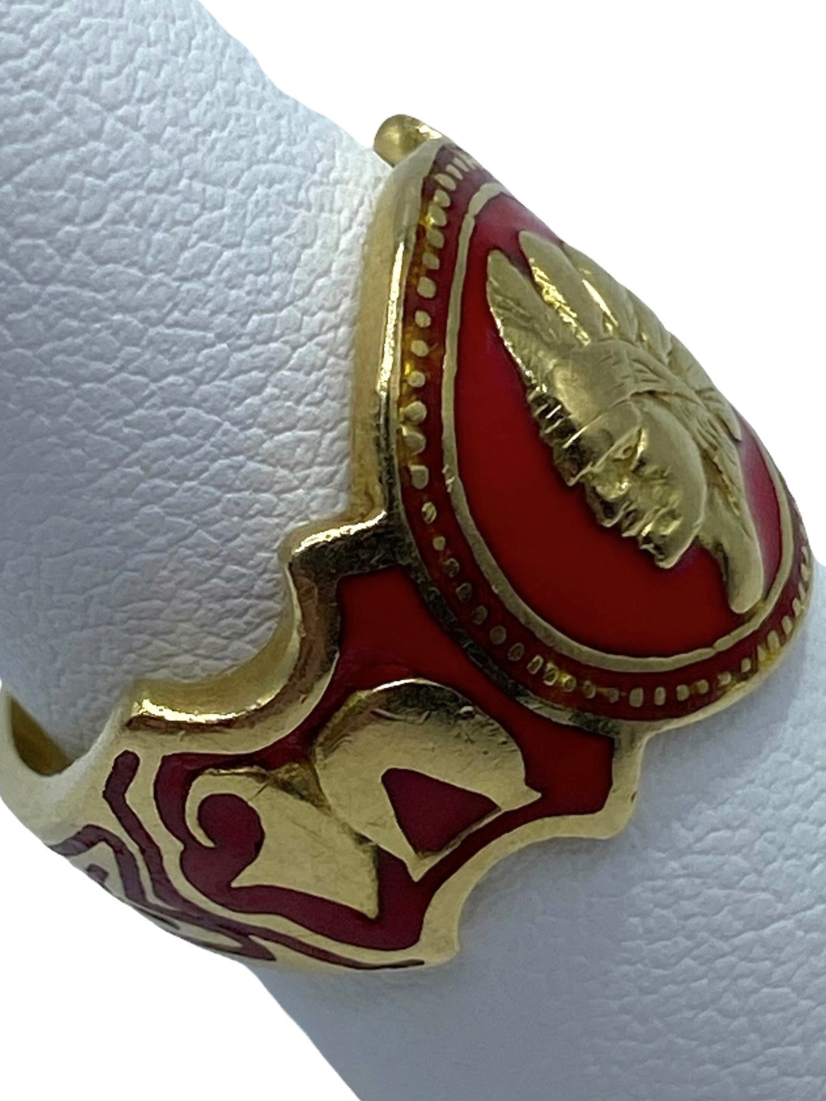 18k Red Enamel "Cigar Band" Ring