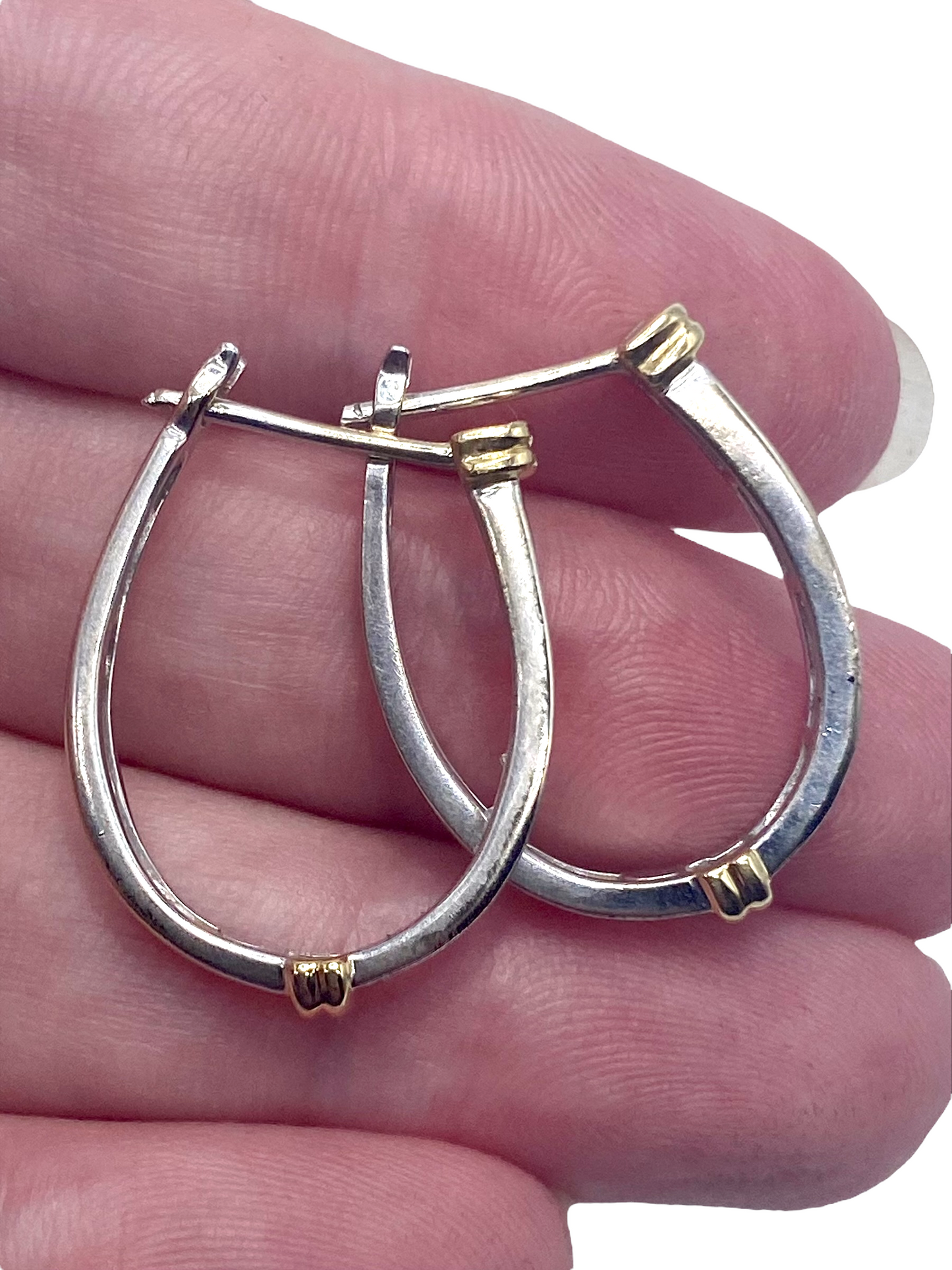 14k Princess Cut Diamond Hoops