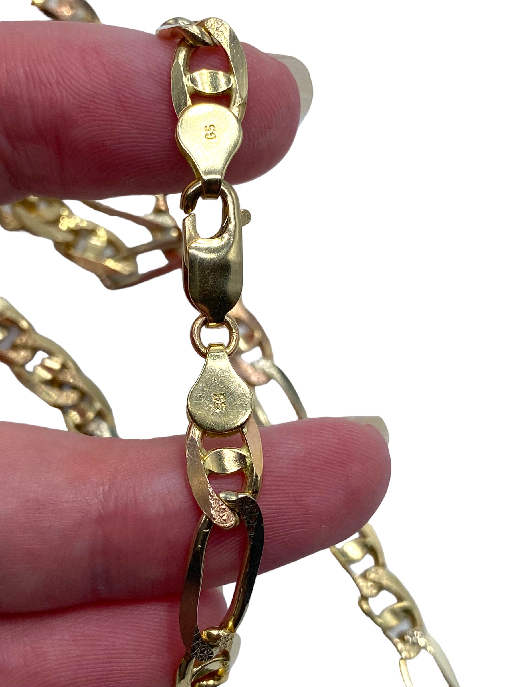 14k Two-tone Figaro Chain Necklace