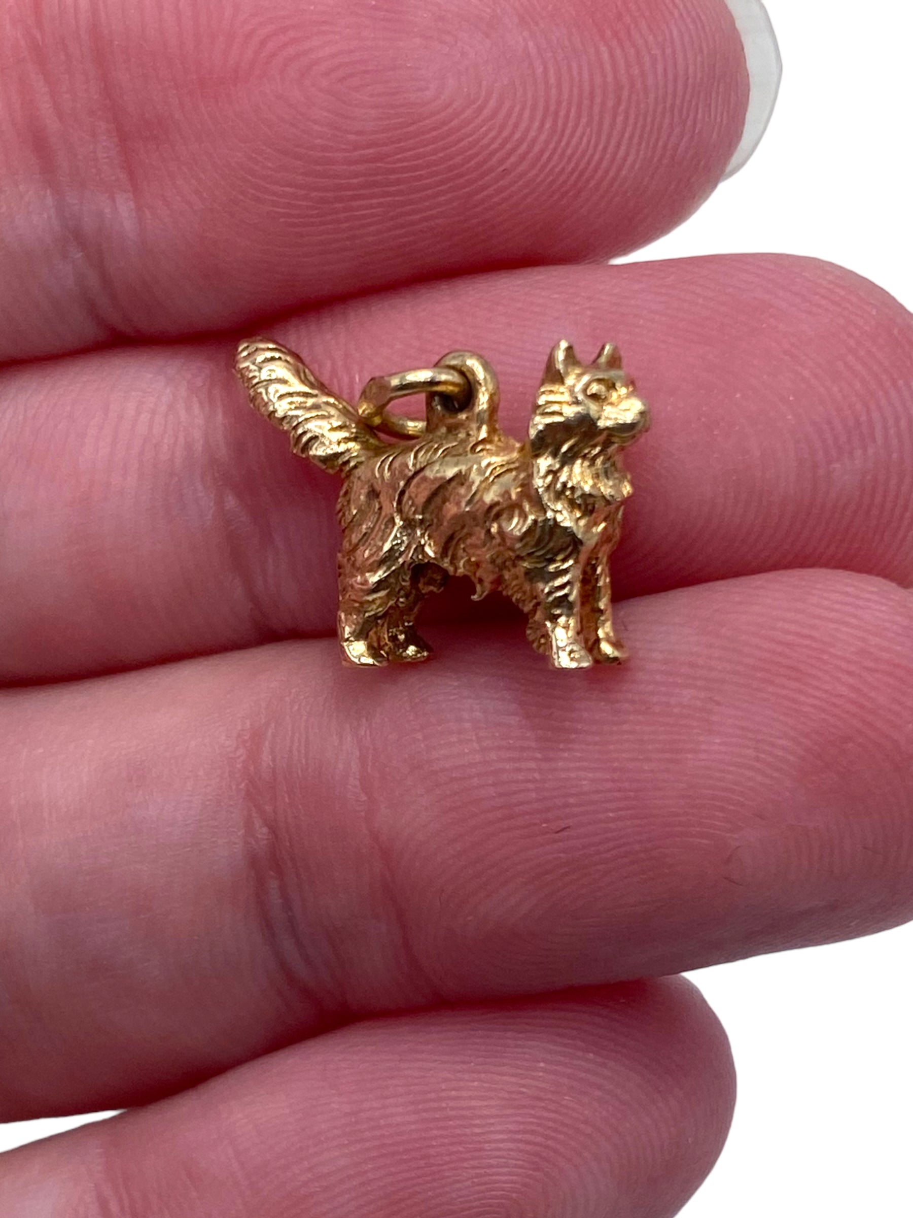 14k Yellow Gold Kitty Charm