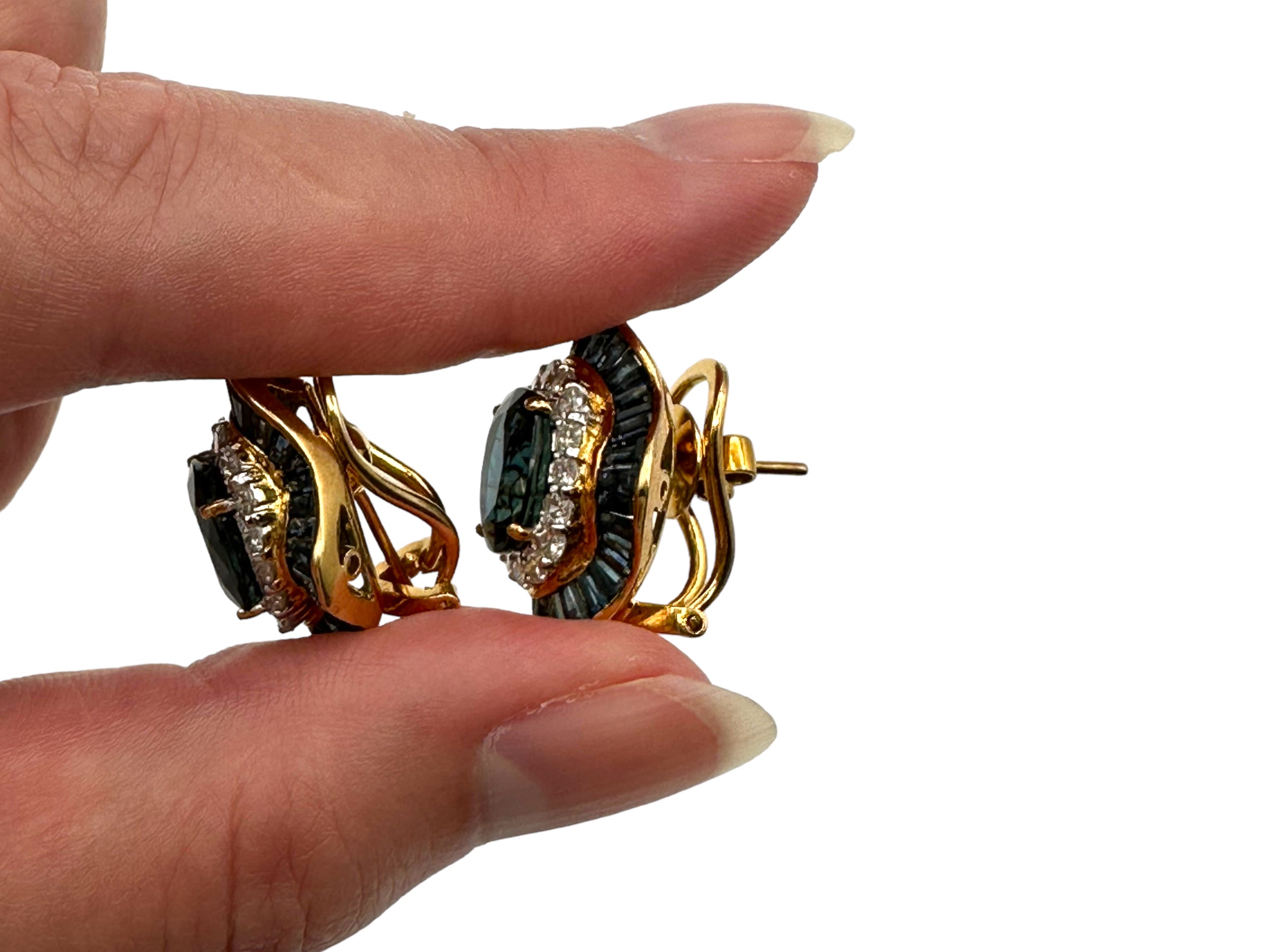 18k Sapphire Diamond Ballerina Earrings