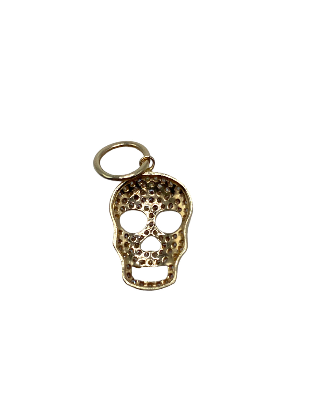 14k Diamond Skull Pendant