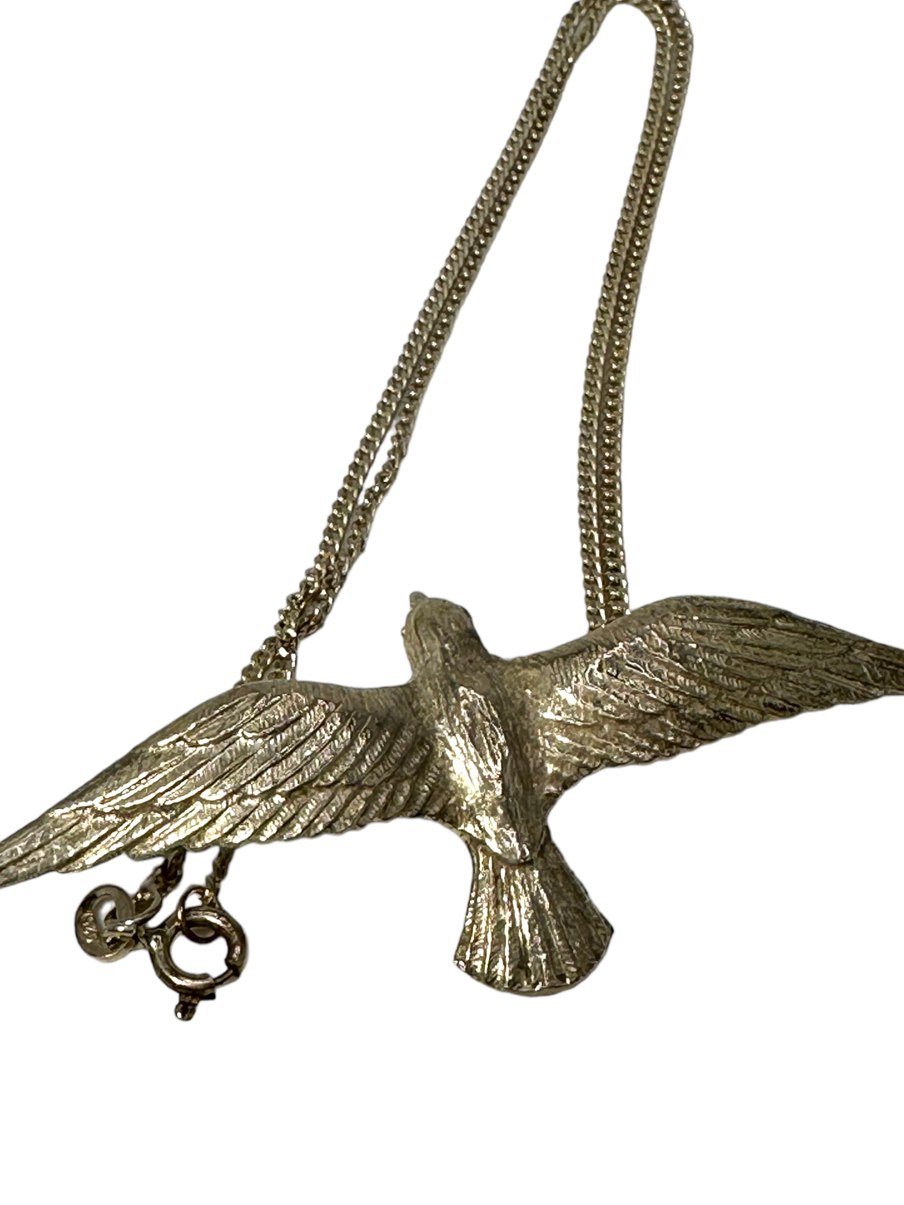 Sterling Silver Seagull Pendant Necklace