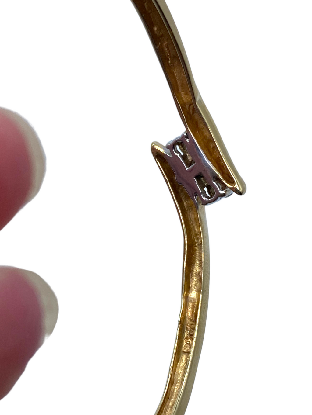 14k Diamond Crossover Bangle Bracelet