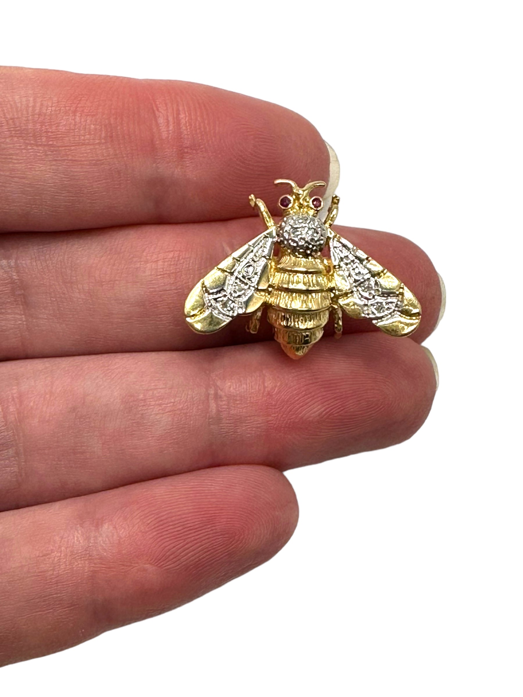 14k Diamond Large Bee Pin
