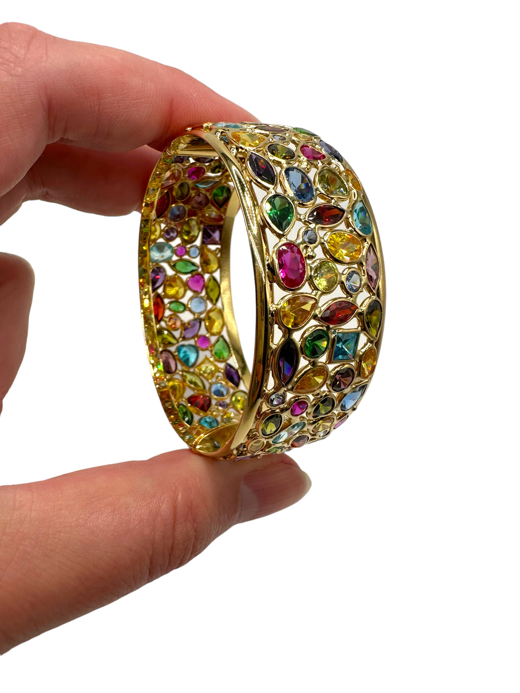 18k Multistone Bangle Bracelet