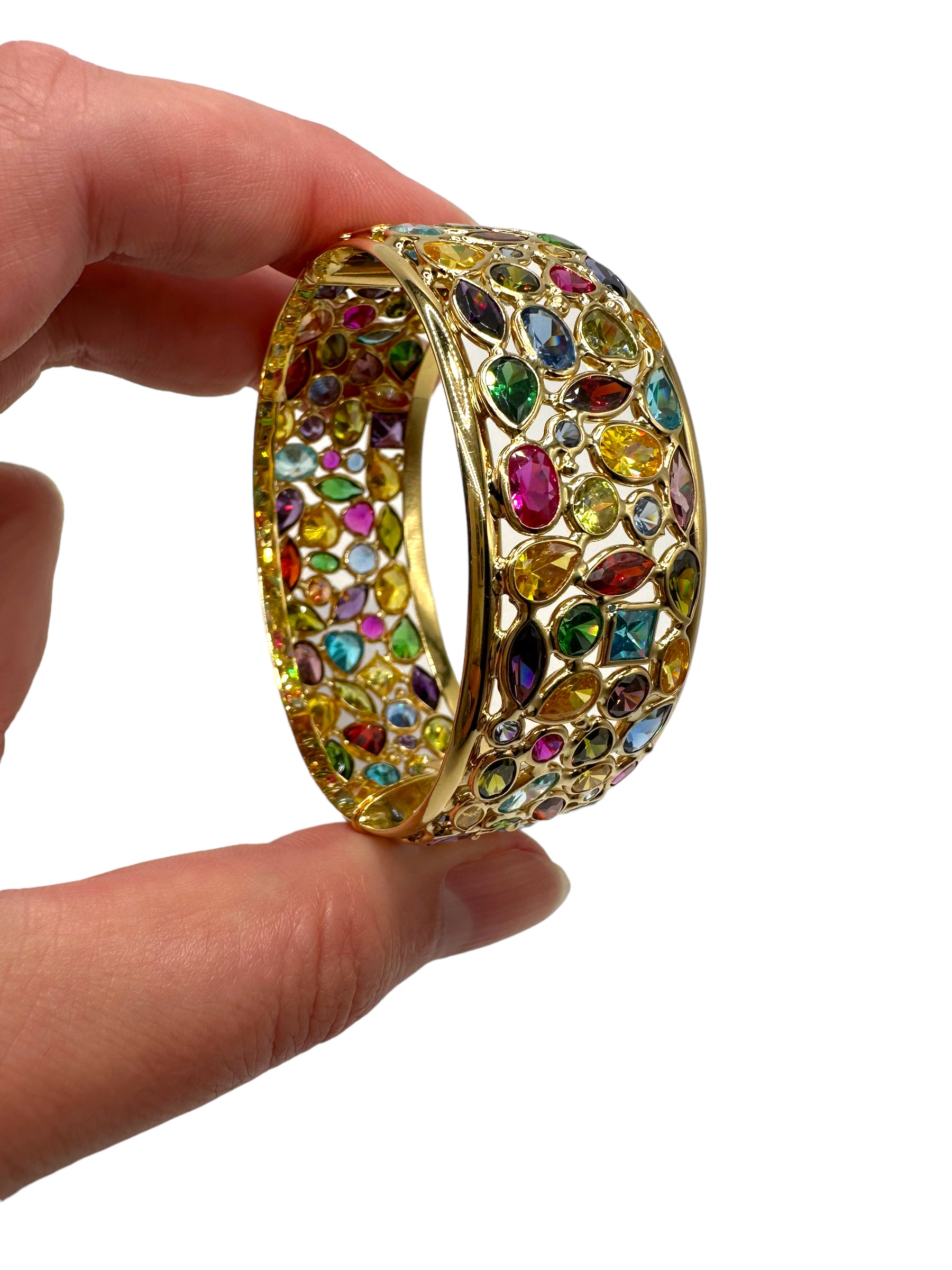 18k Multistone Bangle Bracelet