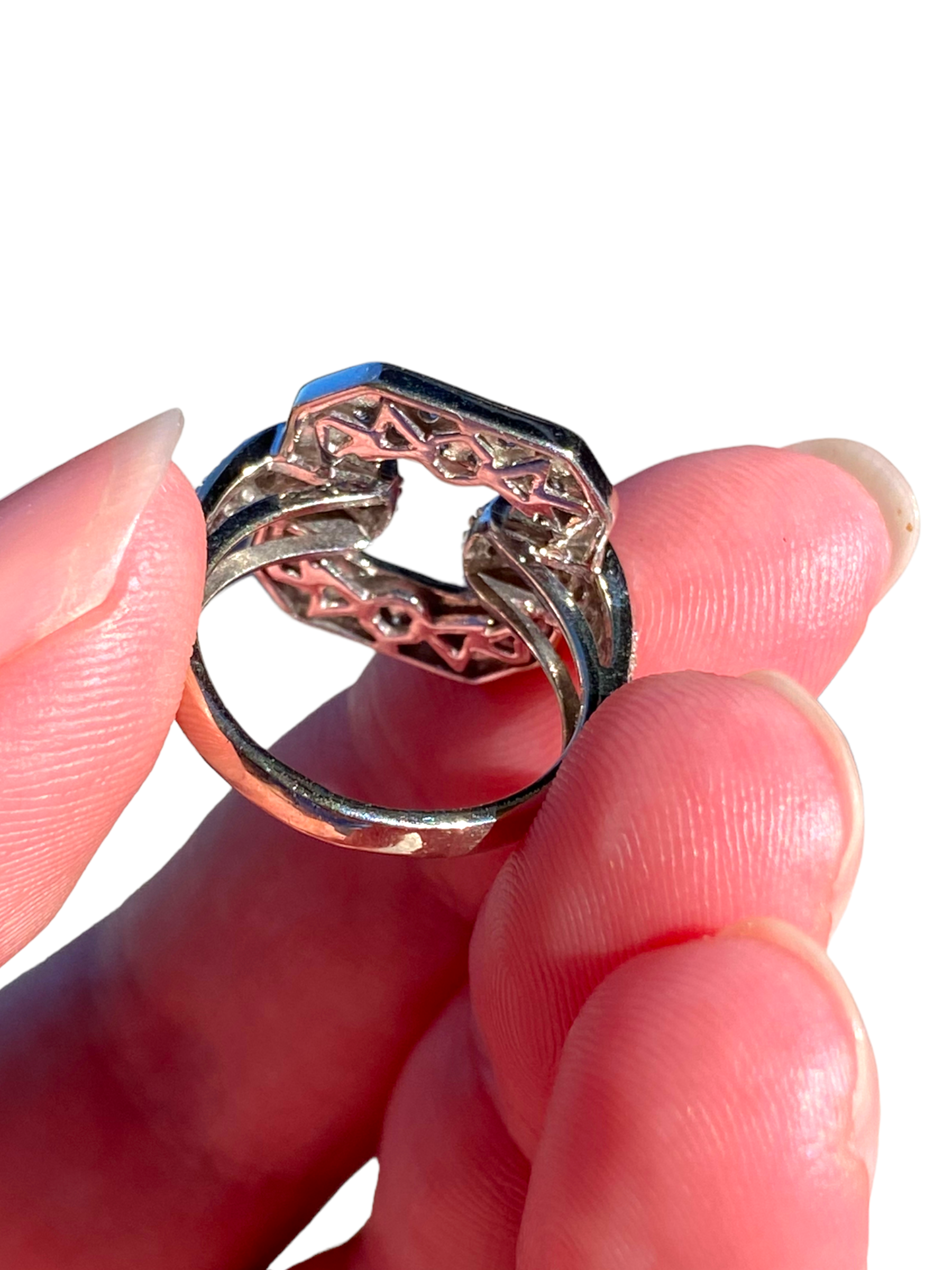 14k Diamond Buckle Ring