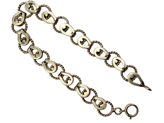 14k Horseshoe Link Charm Bracelet