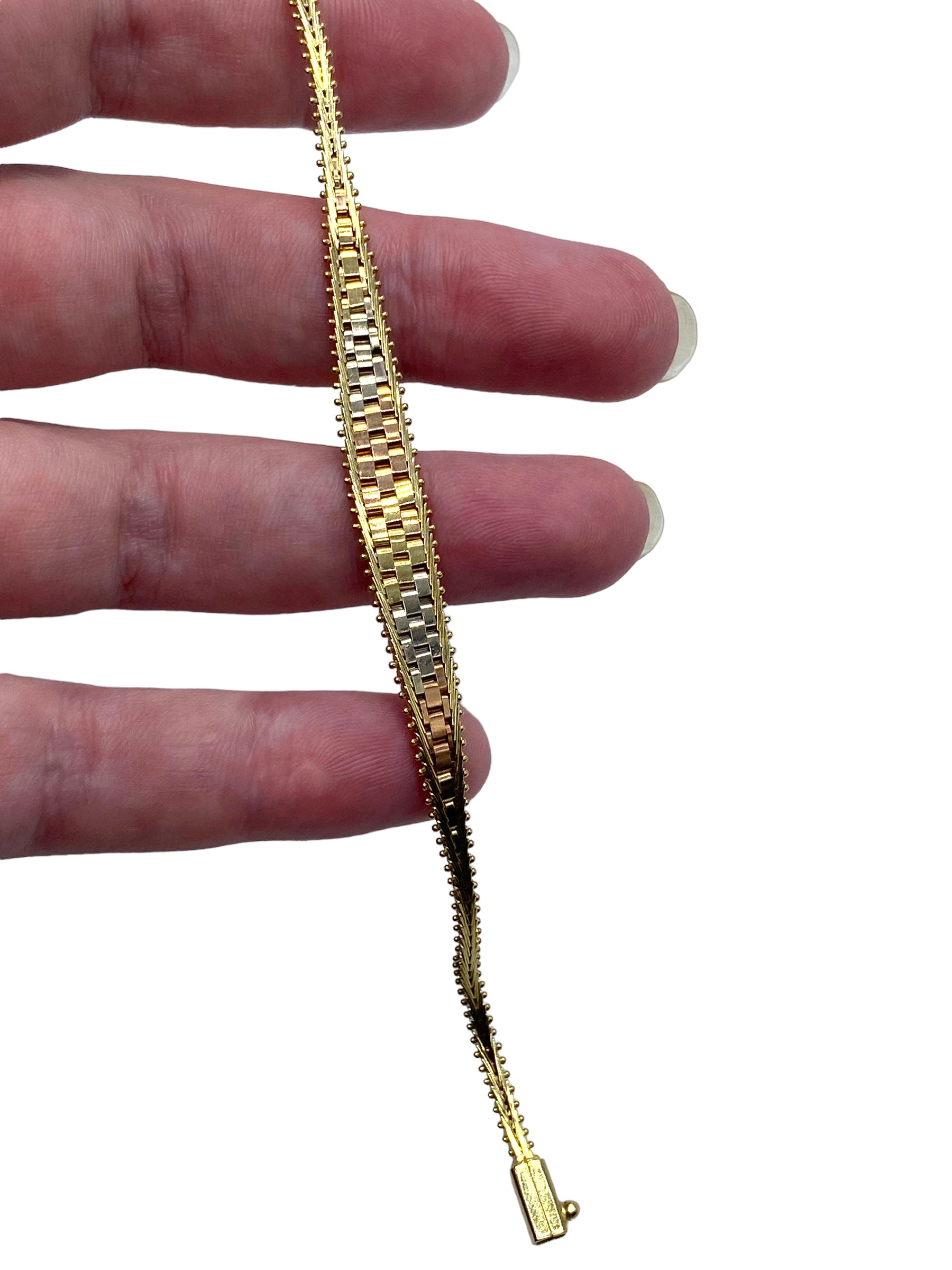 14k Tri-tone Milor Woven Bracelet