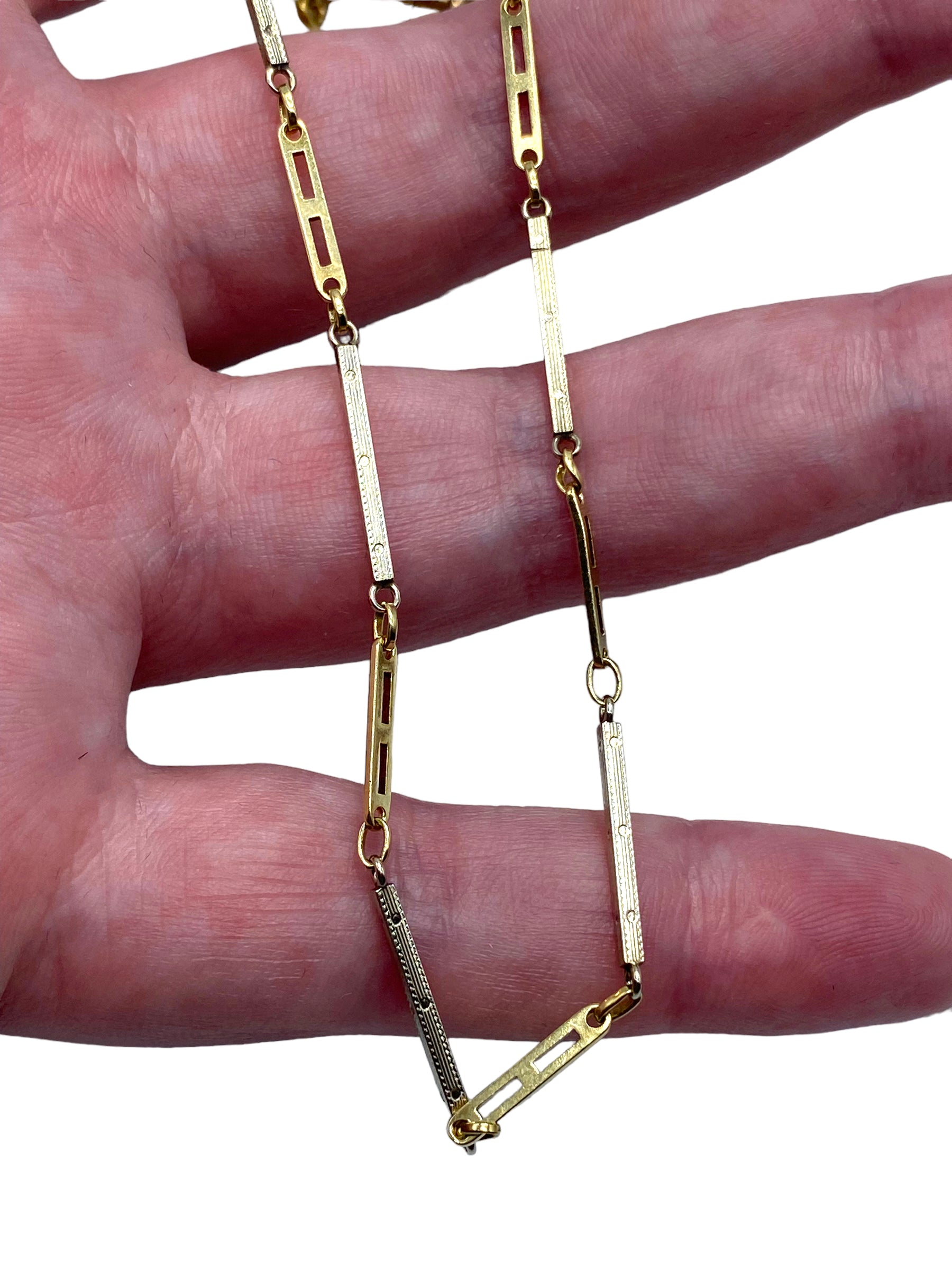 14k Art Deco Watch Chain