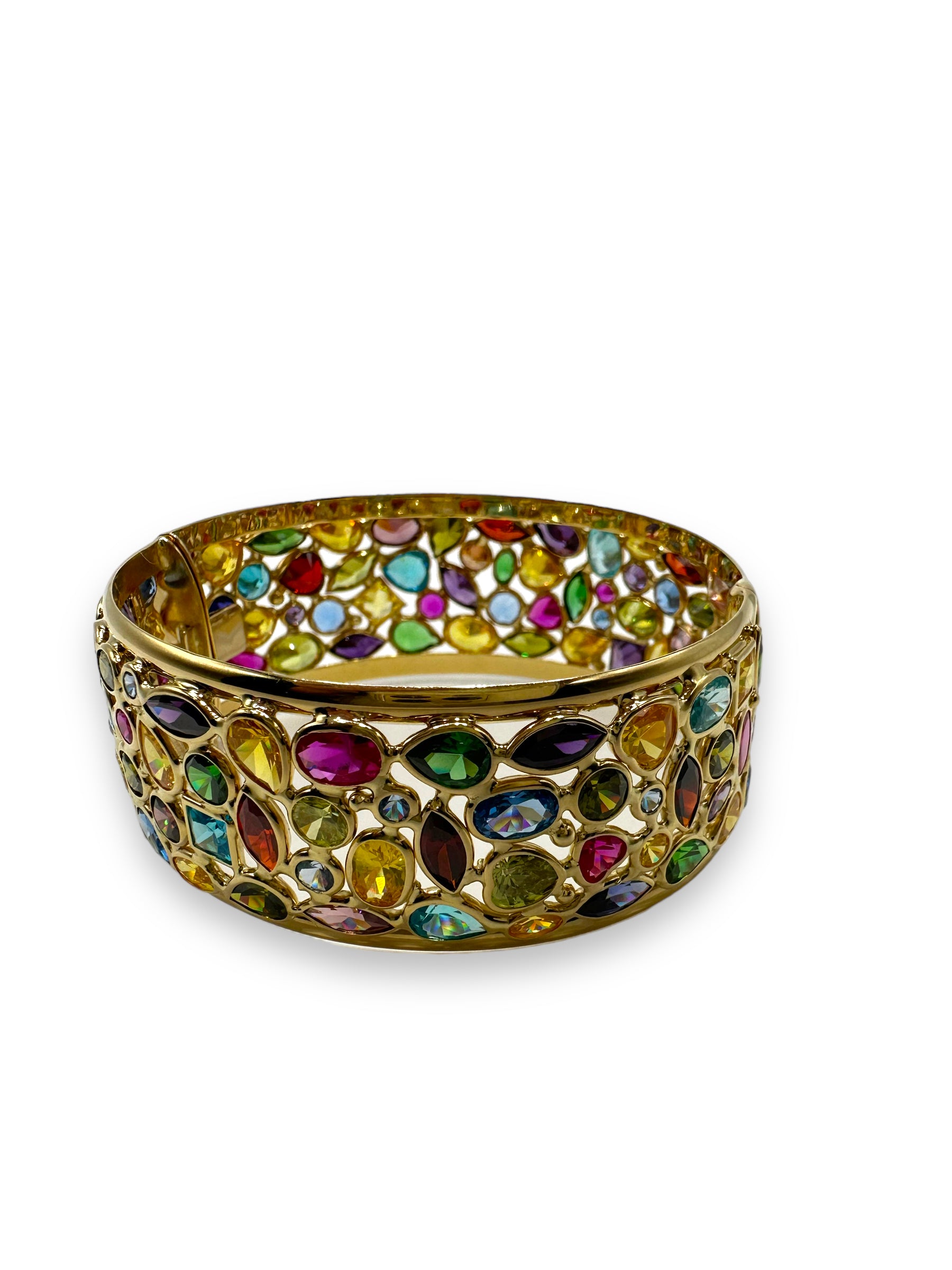 18k Multistone Bangle Bracelet