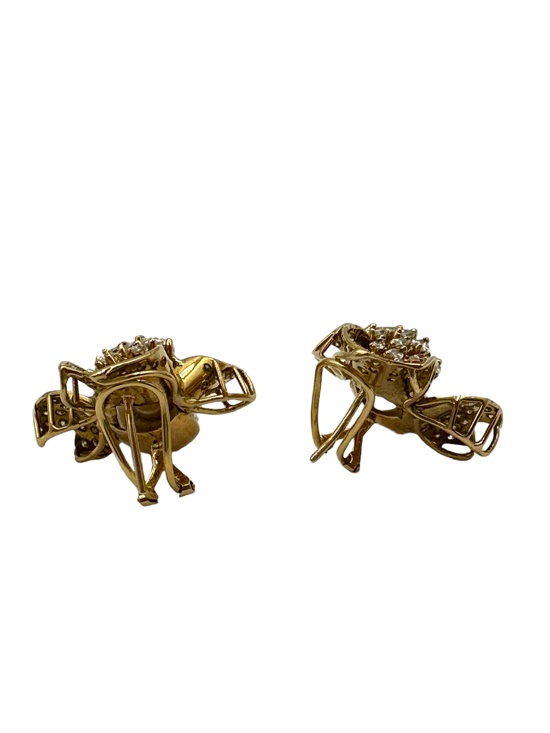 14k Diamond Pearl Earrings
