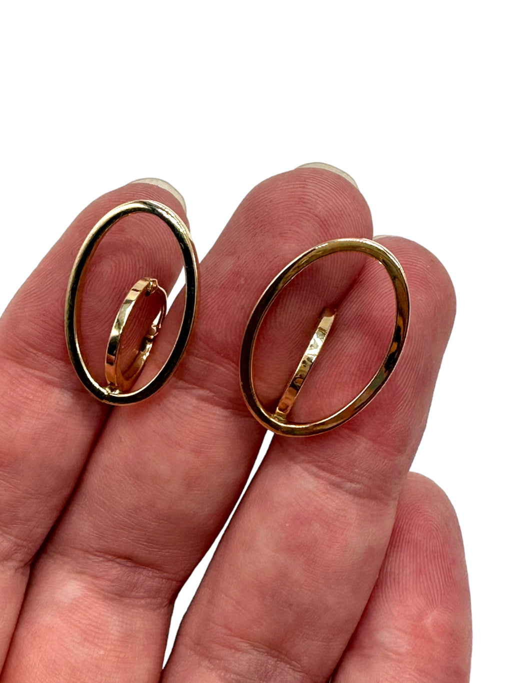 14k Saturn Hoop Earrings by Milor